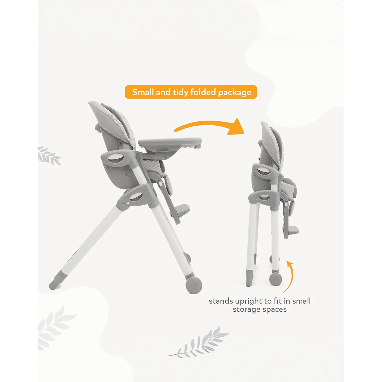 Joie Mimzy Recline High Chair-5 Position Recline-7 Height Positions-Upto 15 Kg-Logan