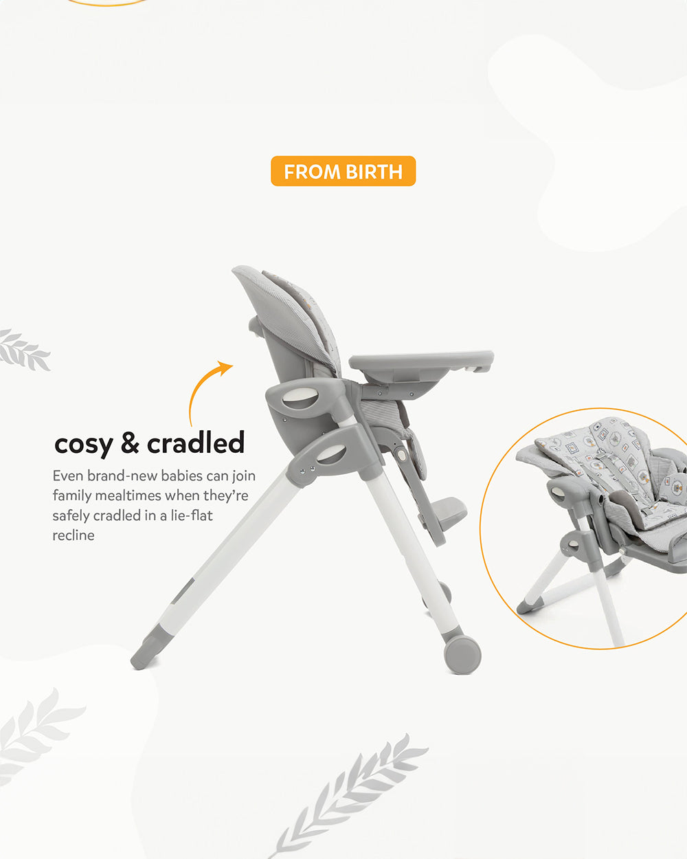 Joie Multiply 6in1 Baby High Chair-5 Level Height Adjustments With 3 Position Adjustable Tray-Convertible To Booster Seat & Mini Table-For 0 to 6Y (Upto 27Kg)-Walnunt Wood