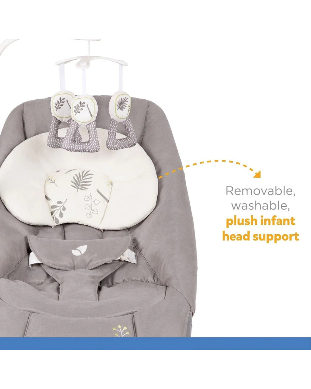 Joie Dreamer Rocker & Bouncer-3 Position Reclining Seat-2 Position Adjustable Leg Rest-With Removable & Rotating Toy Bar-Battery Operated-2 Years Warranty-Upto 9 Kg-In The Rain