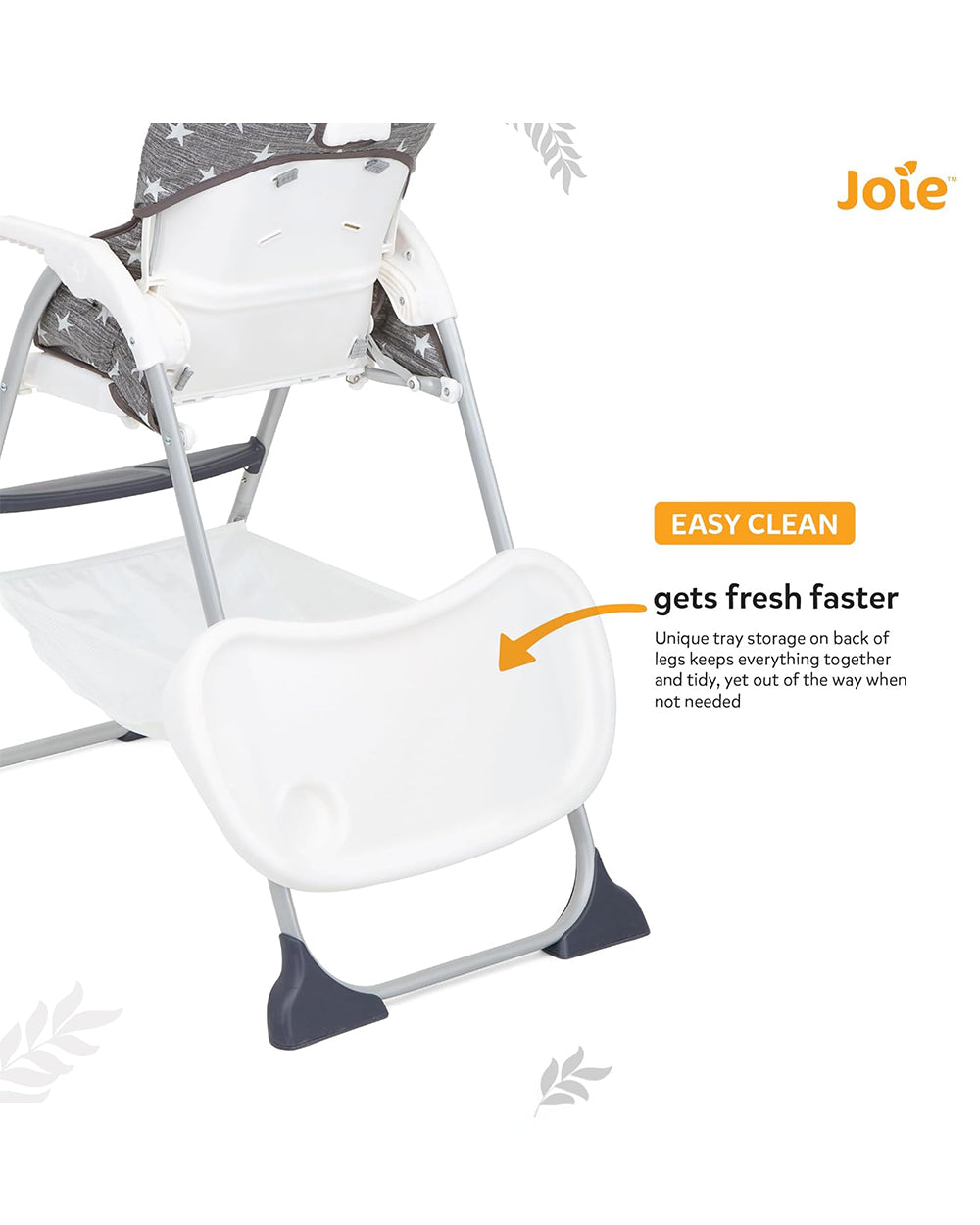 Joie Mimzy Snacker Baby High Chair-One Hand Quick Compact Fold-Streamlined Design-6M to 3Y (Upto 15Kg)-Twinkle Linen