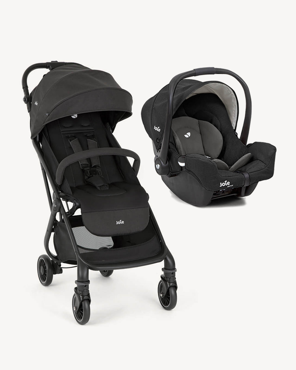 Joie Tourist Lightweight Baby Stroller and Gemm Car Seat Travel System-Stroller Features (Adjustable Handle Height, One Hand Fold, Upto 15 Kg)-Car Seat Features (Airline Certified, Side Impact Protection, Upto 13 Kg)-Shale