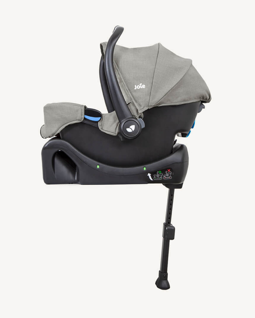 Joie Parcel Lightweight Baby Stroller & Gemm Car Seat Travel System-Stroller Features (One Hand Fold, Flat Reclining Seat, Upto 22 Kg)-Car Seat Features (Airline Certified, Side Impact Protection, Upto 13 Kg)-Oyster & Pebble