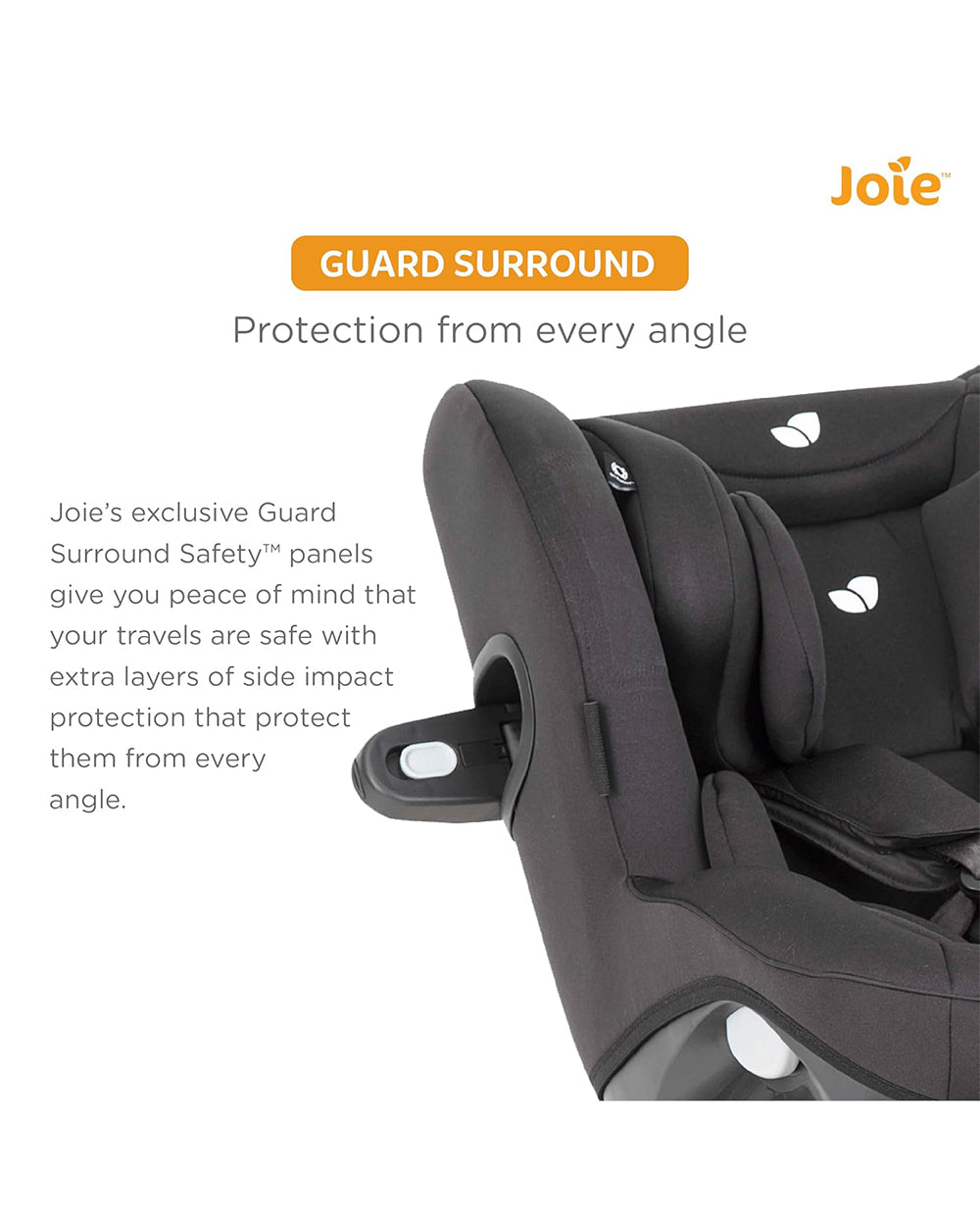 Joie i-Spin Safe Baby Car Seat-Rear Facing-Swedish Plus Test Certified (Toughest Crash Test)-90 Degrees Rotation-3 Piece Infant Insert-6 Positions Adjustable Headrest-2 Years Warranty-For 0 to 4Y (Upto 18.5Kg)-Coal
