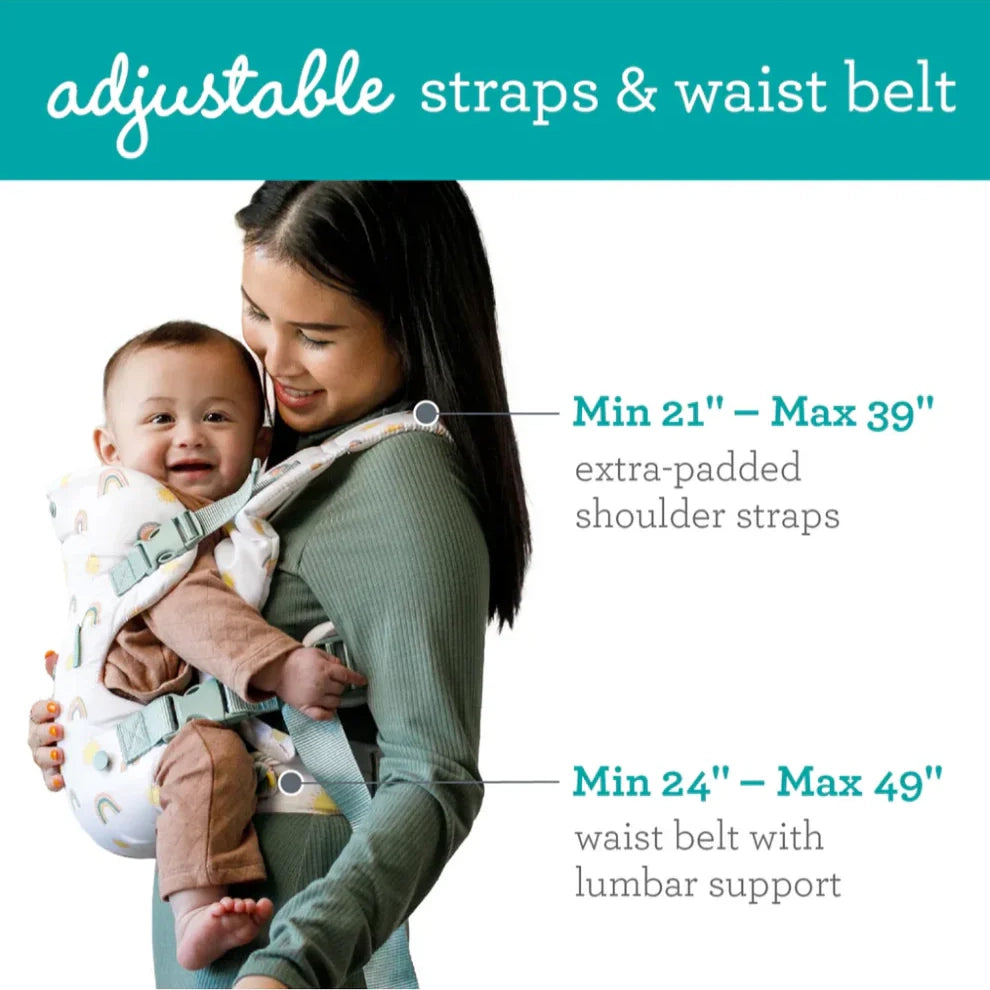 Infantino Flip 4-in-1 Convertible Baby Carrier-With 4 Carrying Positions-Head Support For Extra Comfort-Adjustable Waist Belt-For 0 to 3Y ( 3.5 to 14 Kg)-Grey