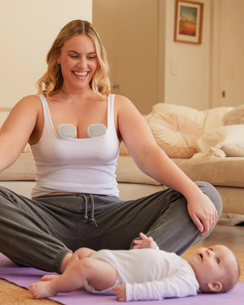Momcozy S9 Pro Single Wearable Breast Pump-Portable, Silicone Material, With Long Battery Life-Flange Size 24mm-Hands free design with 2 modes and 9 Levels-LED Display-Quiet Motor-Lilac