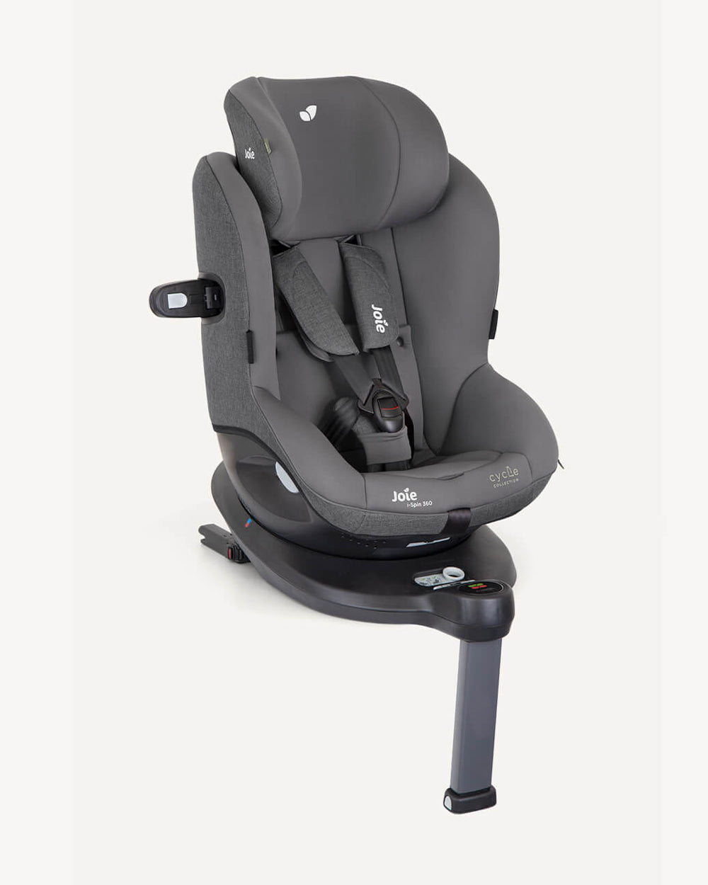 Joie i-Spin 360 Baby Car Seat-Convertible-(Front & Facing)-6 Positions Recline-360 Degrees Rotation-2 Years Warranty-For 0 to 4Y (Upto 19 Kg)-Shell Grey