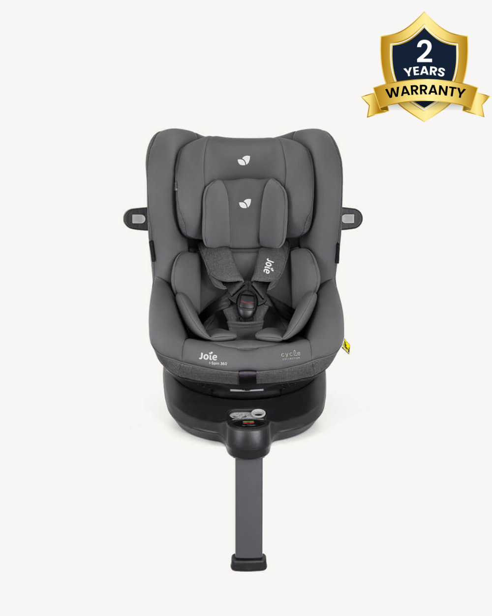 Joie i-Spin 360 Baby Car Seat-Convertible-(Front & Facing)-6 Positions Recline-360 Degrees Rotation-2 Years Warranty-For 0 to 4Y (Upto 19 Kg)-Shell Grey