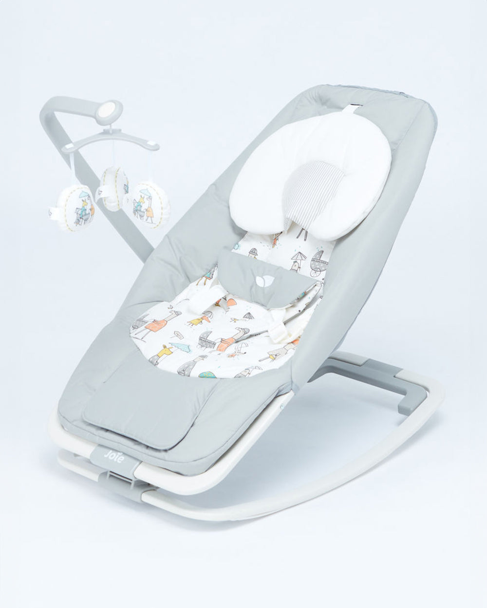 Joie Dreamer Rocker & Bouncer-3 Position Reclining Seat-2 Position Adjustable Leg Rest-With Removable & Rotating Toy Bar-Battery Operated-2 Years Warranty-Upto 9 Kg-In The Rain
