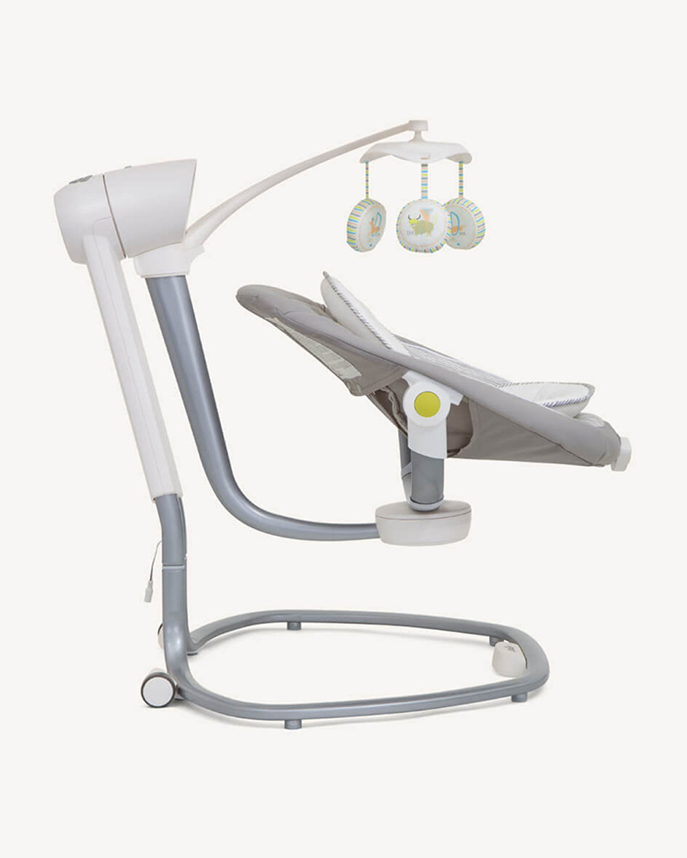 Joie Serina Swivel Baby Swing-3 Position Recline-6 Swing Speeds-With Toy Bar & 3 Plush Toys-2 Built In Wheels-For 0 to 9Kg-Nature's Alphabet