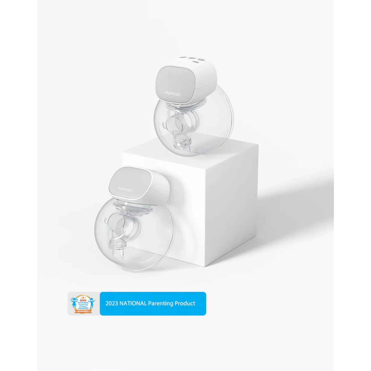 Momcozy S9 Pro Wearable Breast Pump-Portable, Silicone Material, With Long Battery Life-Flange Size 24mm-Hands free design with 2 modes and 9 Levels-LED Display-Quiet Motor-Grey-Pack of 2