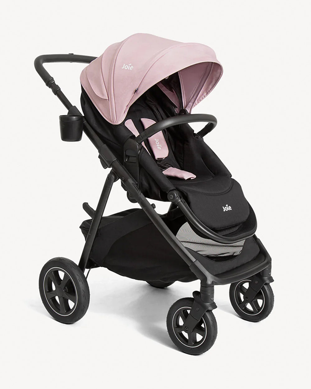 Joie Hazel Baby Stroller-Height Adjustable Seat & Parent Handle Bar-Reversible & Flat Reclining Seat-Car Seat Compatible-2 Years Warranty-For 0 to 4Y (Upto 22 kg)-Blush