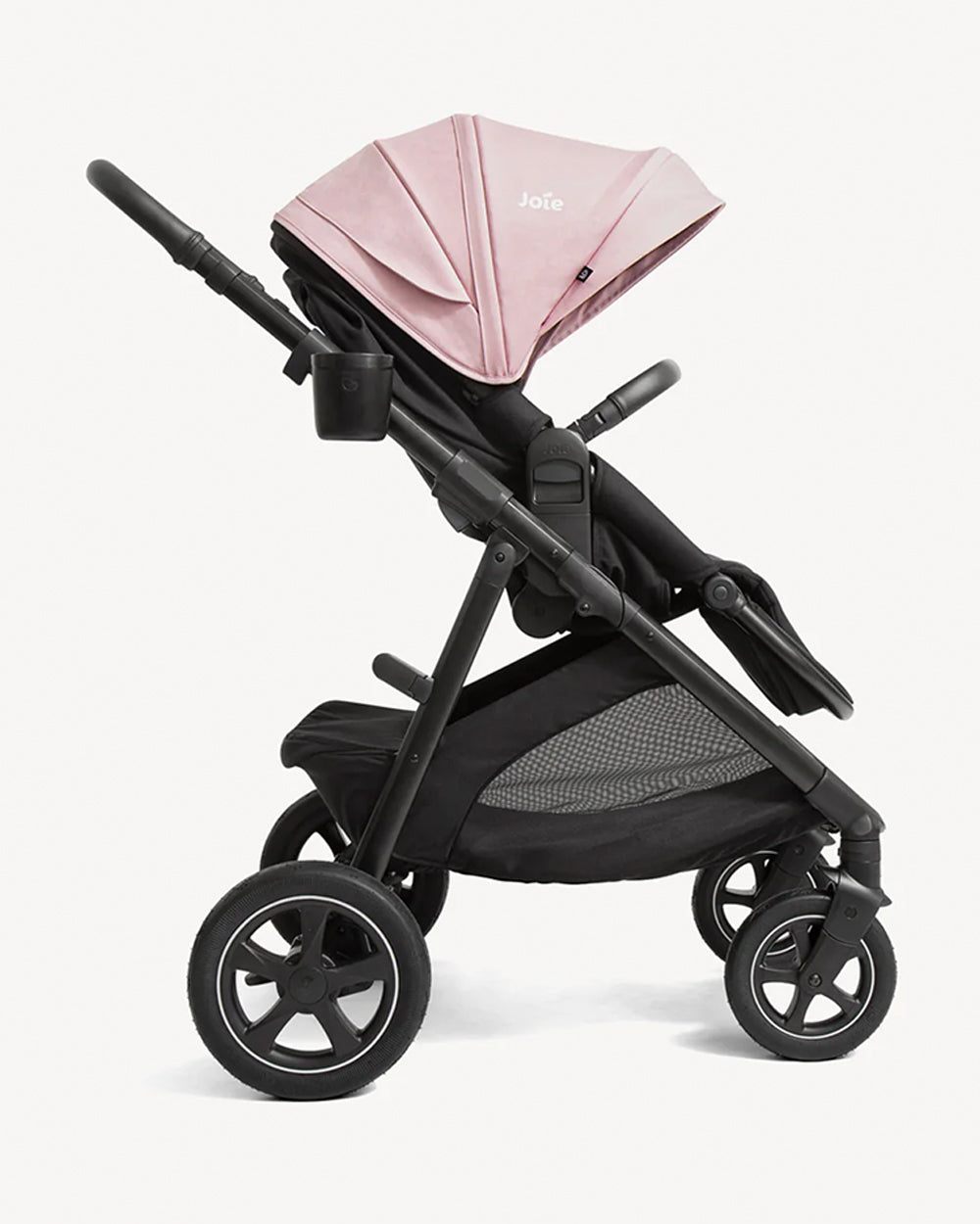 Joie Hazel Baby Stroller-Height Adjustable Seat & Parent Handle Bar-Reversible & Flat Reclining Seat-Car Seat Compatible-2 Years Warranty-For 0 to 4Y (Upto 22 kg)-Blush