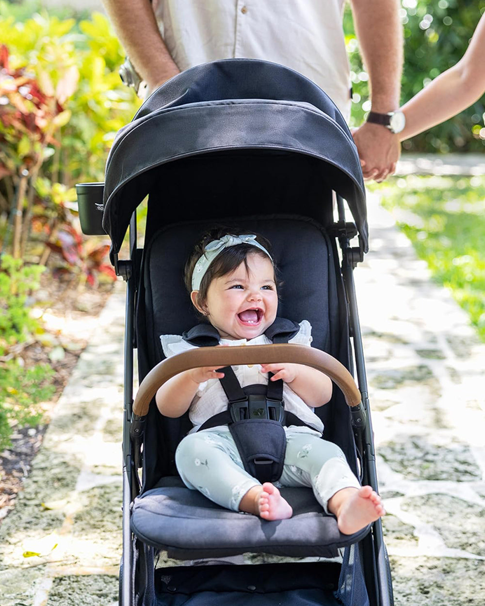 Joie Nutmeg Cabin Friendly Stroller-One Hand Fold-Near Flat Reclining Seat-Car Seat Compatible-2 Years Warranty-For 0 to 4Y (Upto 22 Kg)-Evergreen