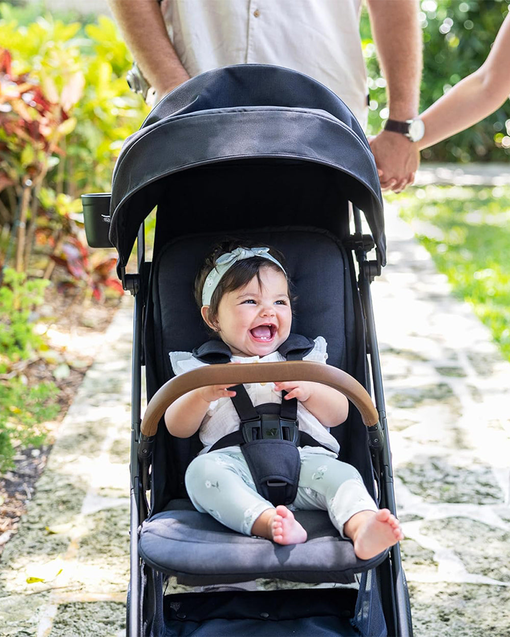 Joie Nutmeg Cabin Friendly Stroller-One Hand Fold-Near Flat Reclining Seat-Car Seat Compatible-2 Years Warranty-For 0 to 4Y (Upto 22 Kg)-Shale