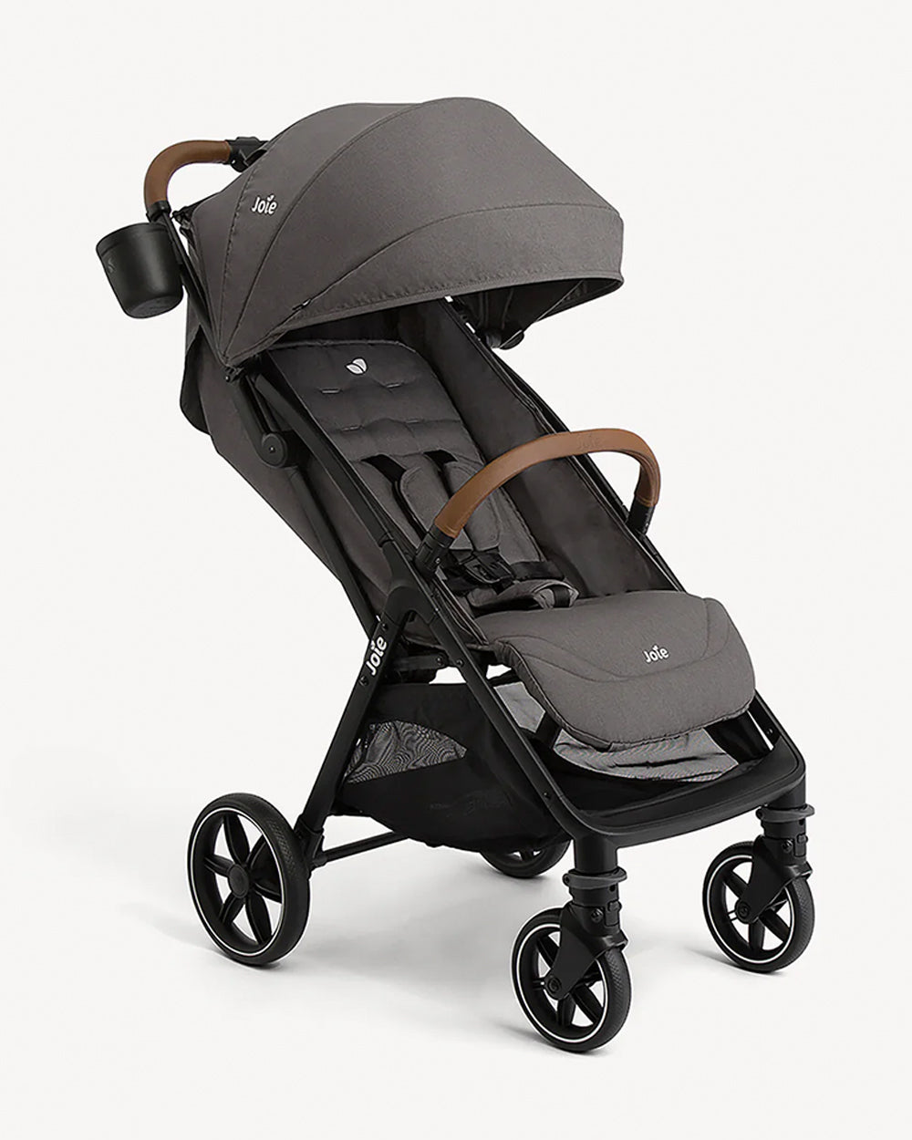 Joie Nutmeg Cabin Friendly Stroller-One Hand Fold-Near Flat Reclining Seat-Car Seat Compatible-2 Years Warranty-For 0 to 4Y (Upto 22 Kg)-Thunder