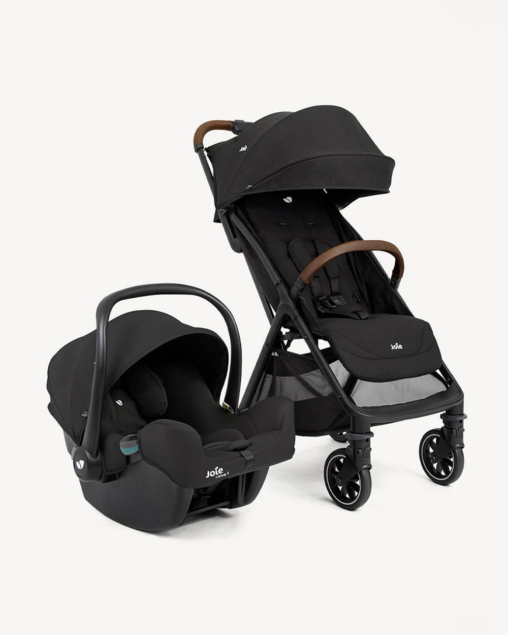 Joie Pact Pro Lightweight Stroller & i-Snug 2 Car Seat Travel System-Stroller Features (One Hand Fold, Upto Upto 22 Kg)-Car Seat Features (Adjustable Headrest, Upto 13 Kg)-Shale