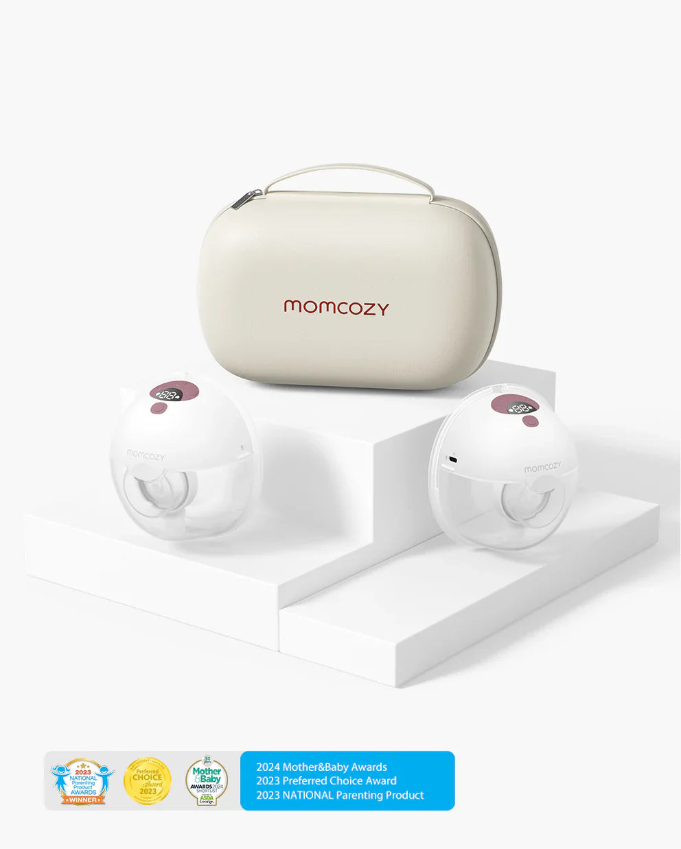 Momcozy All-in-one M5 Wearable Double Electric Breast Pump - Painless Pumping - Portable - 3 Modes & 9 Suction Levels - Rechargeable - Purple