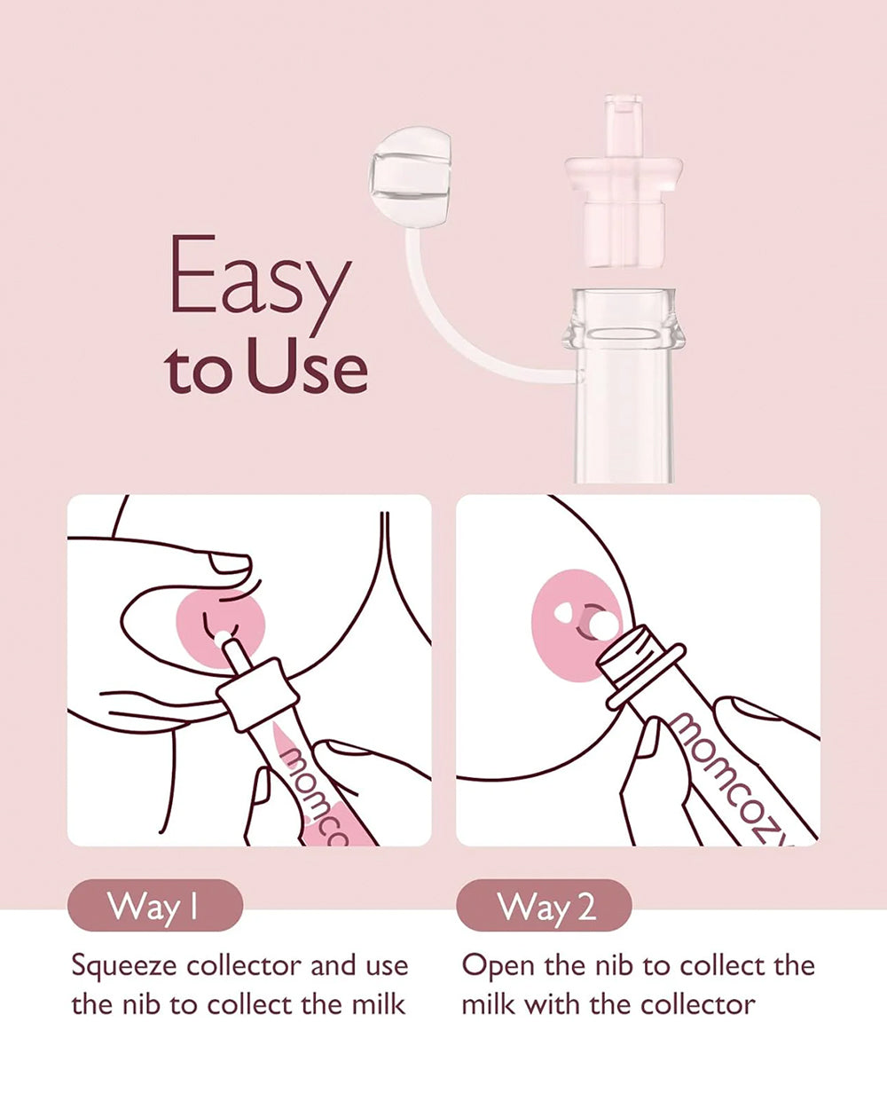 Momcozy Colostrum Reusable Breast Milk Collector-Pack of 2-Transparent-BPA Free-5ml