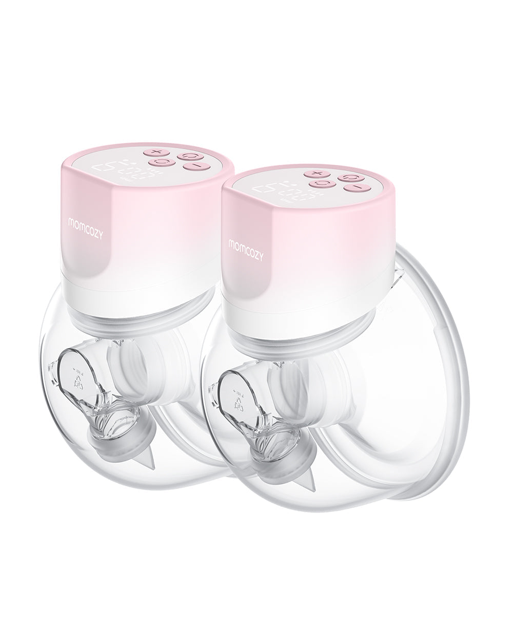 Momcozy S12 Pro Wearable 3 Modes & 9 Levels Electric Breast Pump-For Easy Pumping-Portable with soft double sealed flange-24mm-Smart Display-Pack of 2-Pink
