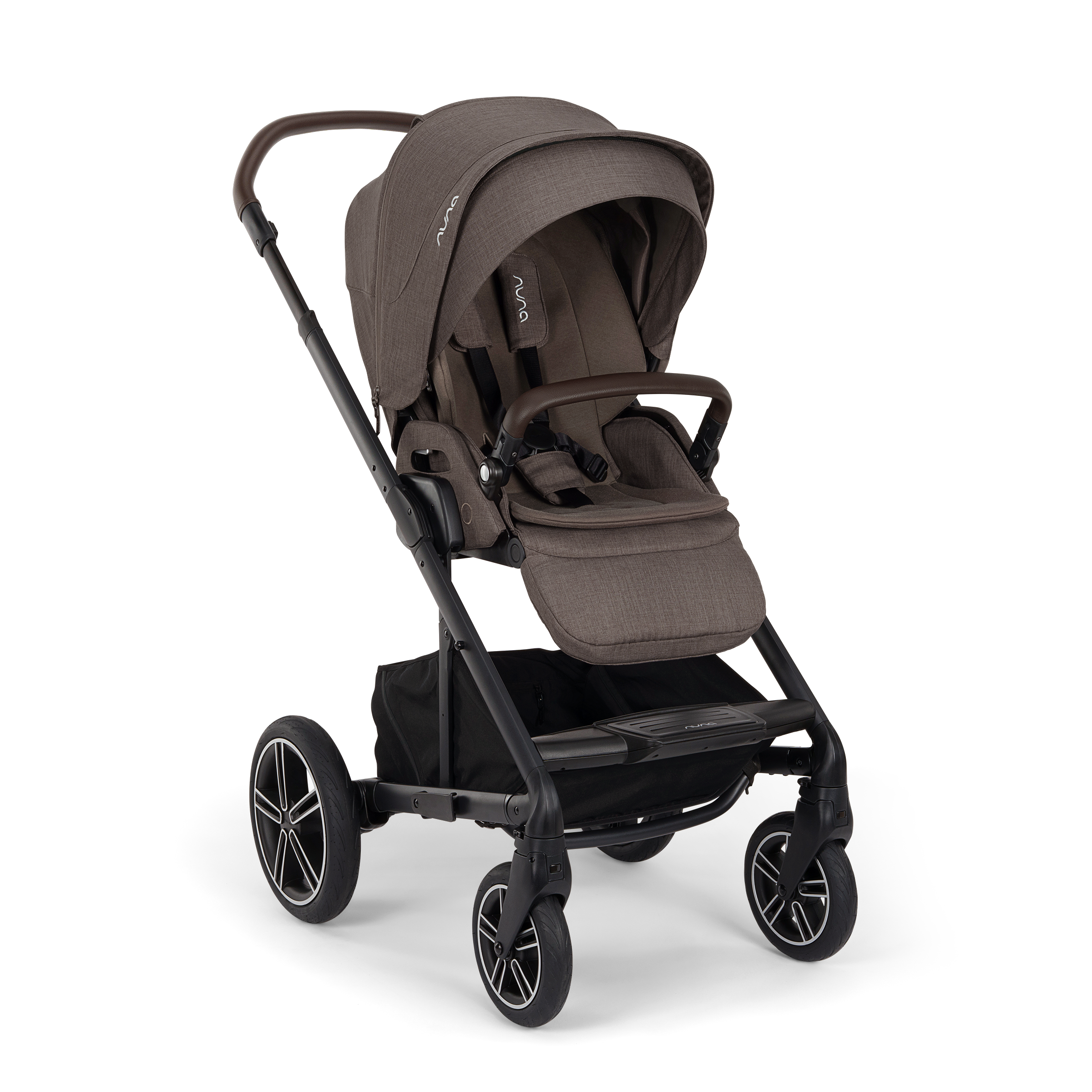 Nuna MIXX Next Baby Stroller-With Cup Holder-Height Adjustable Parent Handle Bar-All Terrain Big Rear Wheels-Includes Rain Cover & Post Adaptors-2 Years Warranty-Pram for 0 to 4Y (Upto 22 Kg)-Chestnut