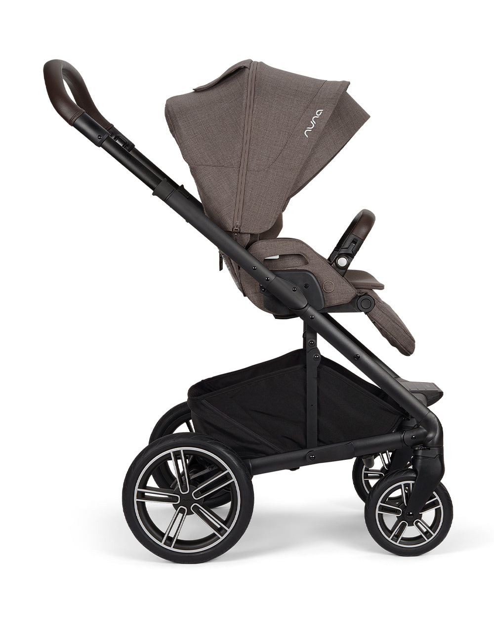 Nuna MIXX Next Baby Stroller-With Cup Holder-Height Adjustable Parent Handle Bar-All Terrain Big Rear Wheels-Includes Rain Cover & Post Adaptors-2 Years Warranty-Pram for 0 to 4Y (Upto 22 Kg)-Chestnut