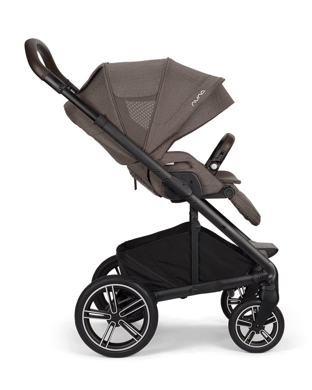 Nuna MIXX Next Baby Stroller-With Cup Holder-Height Adjustable Parent Handle Bar-All Terrain Big Rear Wheels-Includes Rain Cover & Post Adaptors-2 Years Warranty-Pram for 0 to 4Y (Upto 22 Kg)-Chestnut