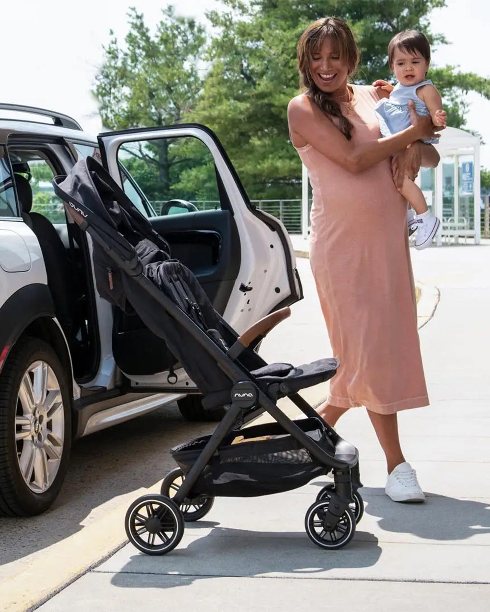 Nuna TRVL Cabin Friendly Baby Stroller-With Cup Holder-One Touch Fold-Compact Size-Pram for 0M+ (Upto 22Kg)-Cedar