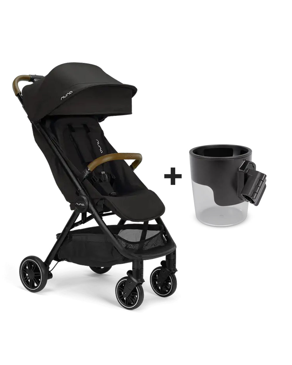 Nuna TRVL Cabin Friendly Baby Stroller-With Cup Holder-One Touch Fold-Compact Size-Pram for 0M+ (Upto 22Kg)-Caviar