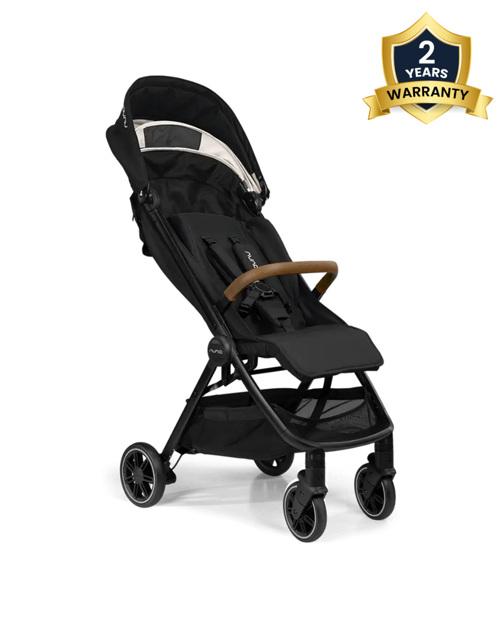 Nuna TRVL Cabin Friendly Baby Stroller-With Cup Holder-One Touch Fold-Compact Size-Pram for 0M+ (Upto 22Kg)-Caviar