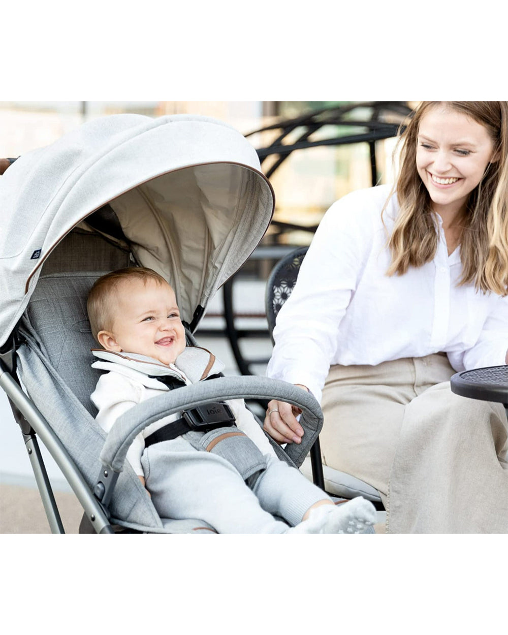 Joie Tourist Lightweight Baby Stroller & Gemm Car Seat Travel System-Stroller Features (Adjustable Handle Height, One Hand Fold, Upto 15 Kg)-Car Seat Features (Airline Certified, Side Impact Protection, Upto 13 Kg)-Pebble
