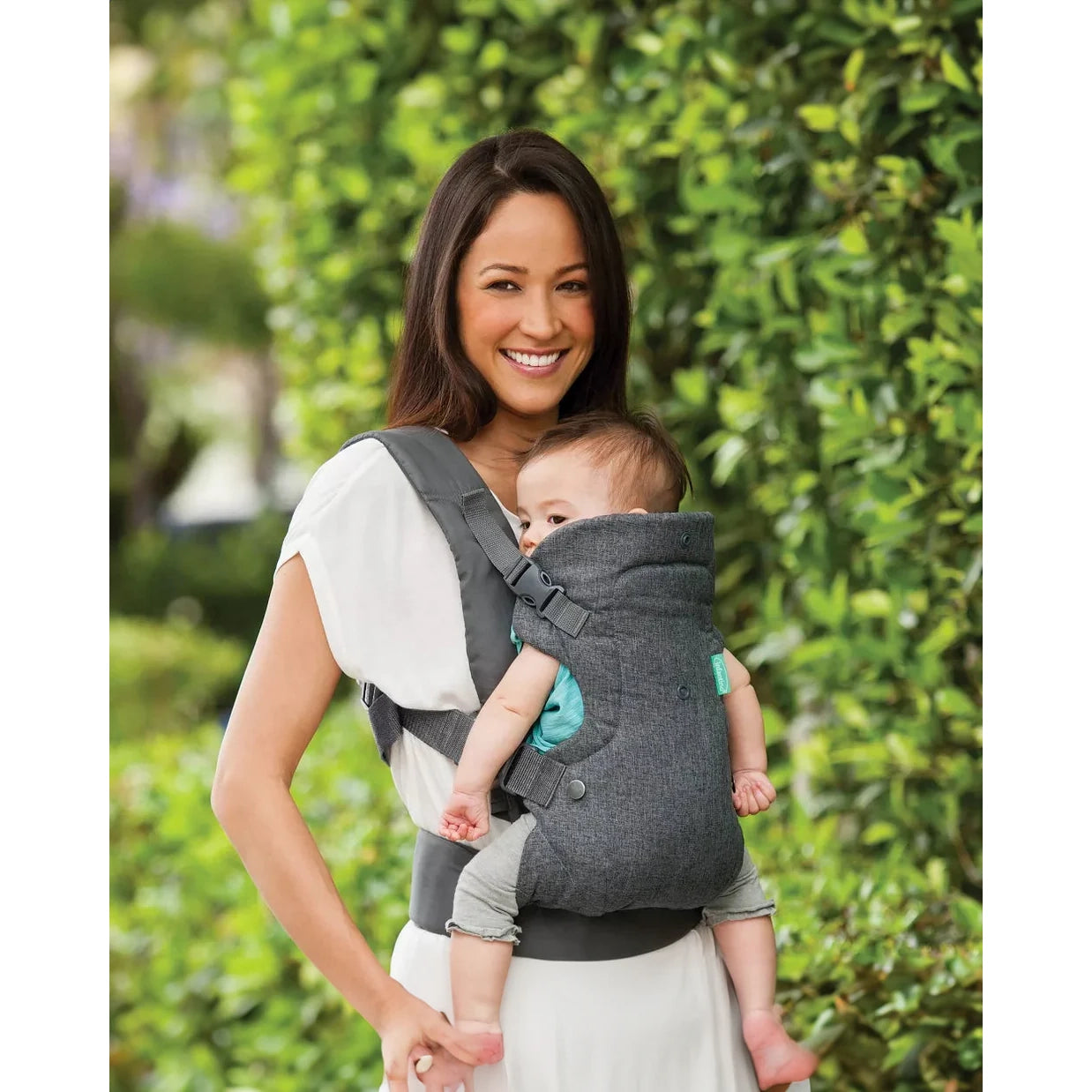 Infantino Flip 4-in-1 Convertible Baby Carrier-With 4 Carrying Positions-Head Support For Extra Comfort-Adjustable Waist Belt-For 0 to 3Y ( 3.5 to 14 Kg)-Grey