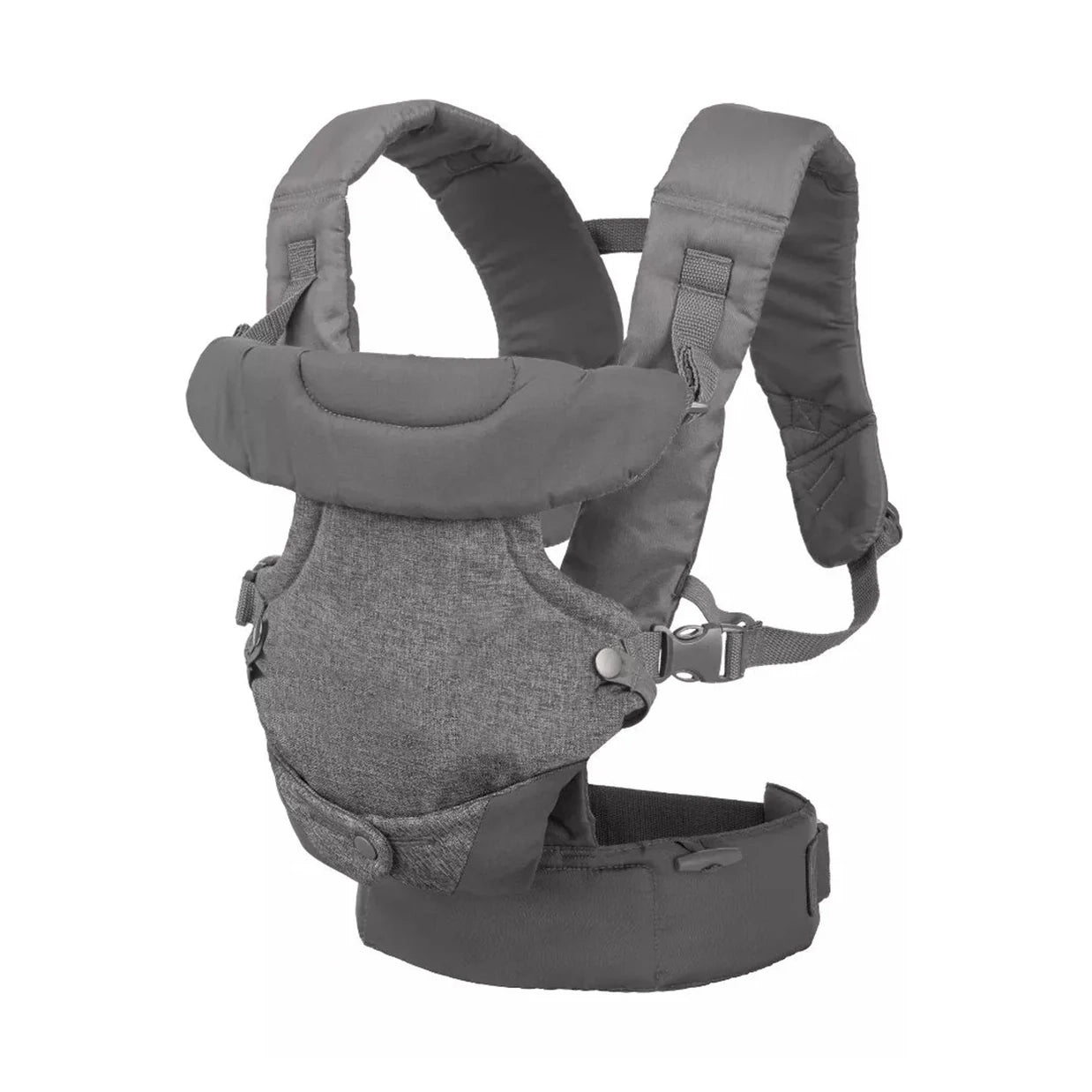Infantino Flip 4-in-1 Convertible Baby Carrier-With 4 Carrying Positions-Head Support For Extra Comfort-Adjustable Waist Belt-For 0 to 3Y ( 3.5 to 14 Kg)-Grey