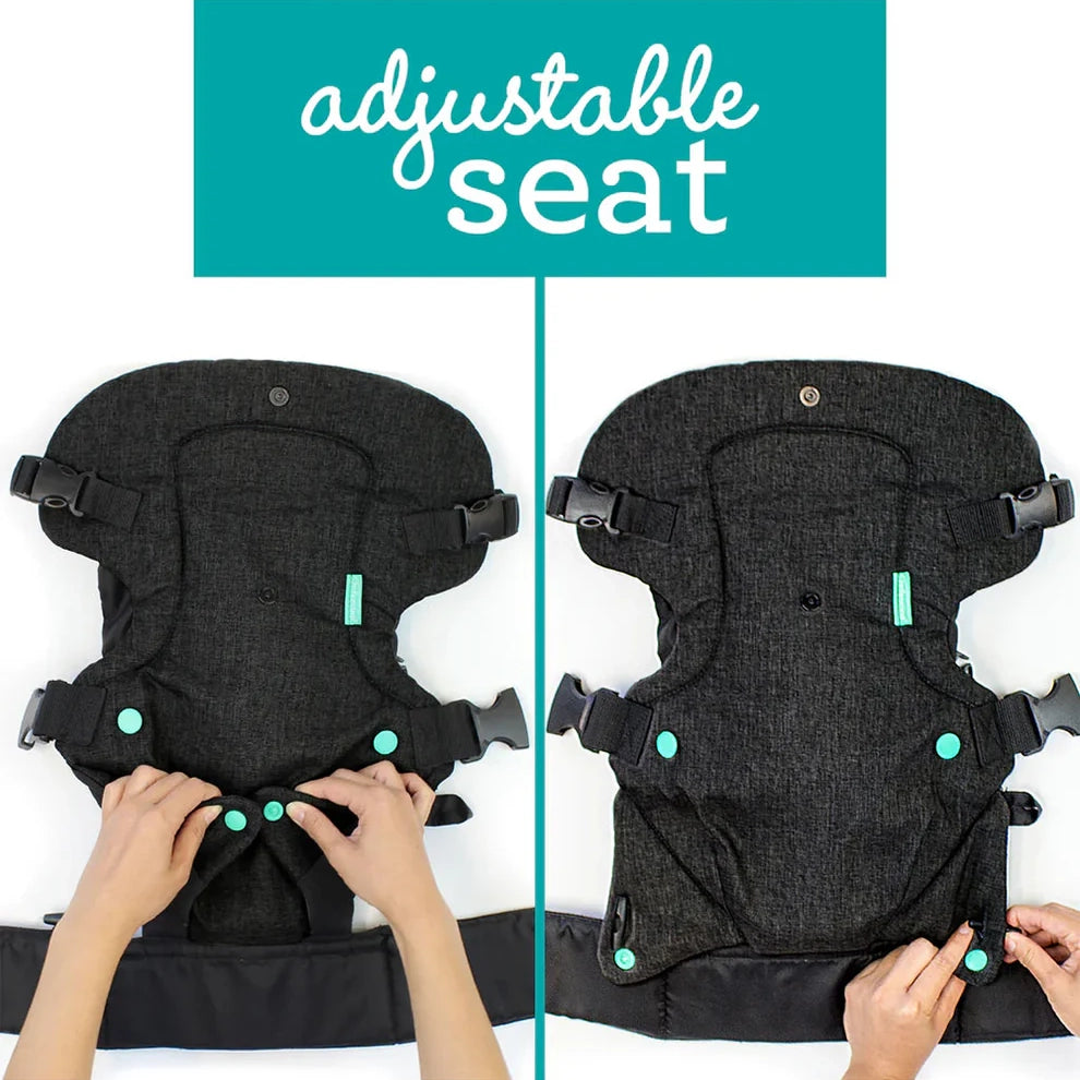Infantino Flip 4-in-1 Convertible Baby Carrier-With 4 Carrying Positions-Head Support For Extra Comfort-Adjustable Waist Belt-For 0 to 3Y ( 3.5 to 14 Kg)-Grey