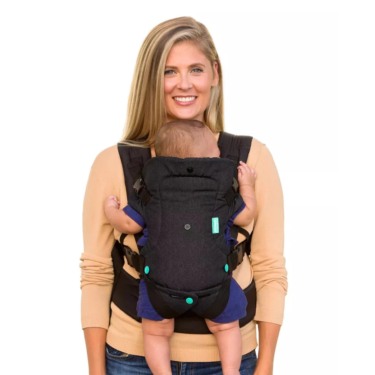 Infantino Flip 4-in-1 Convertible Baby Carrier-With 4 Carrying Positions-Head Support For Extra Comfort-Adjustable Waist Belt-For 0 to 3Y ( 3.5 to 14 Kg)-Grey