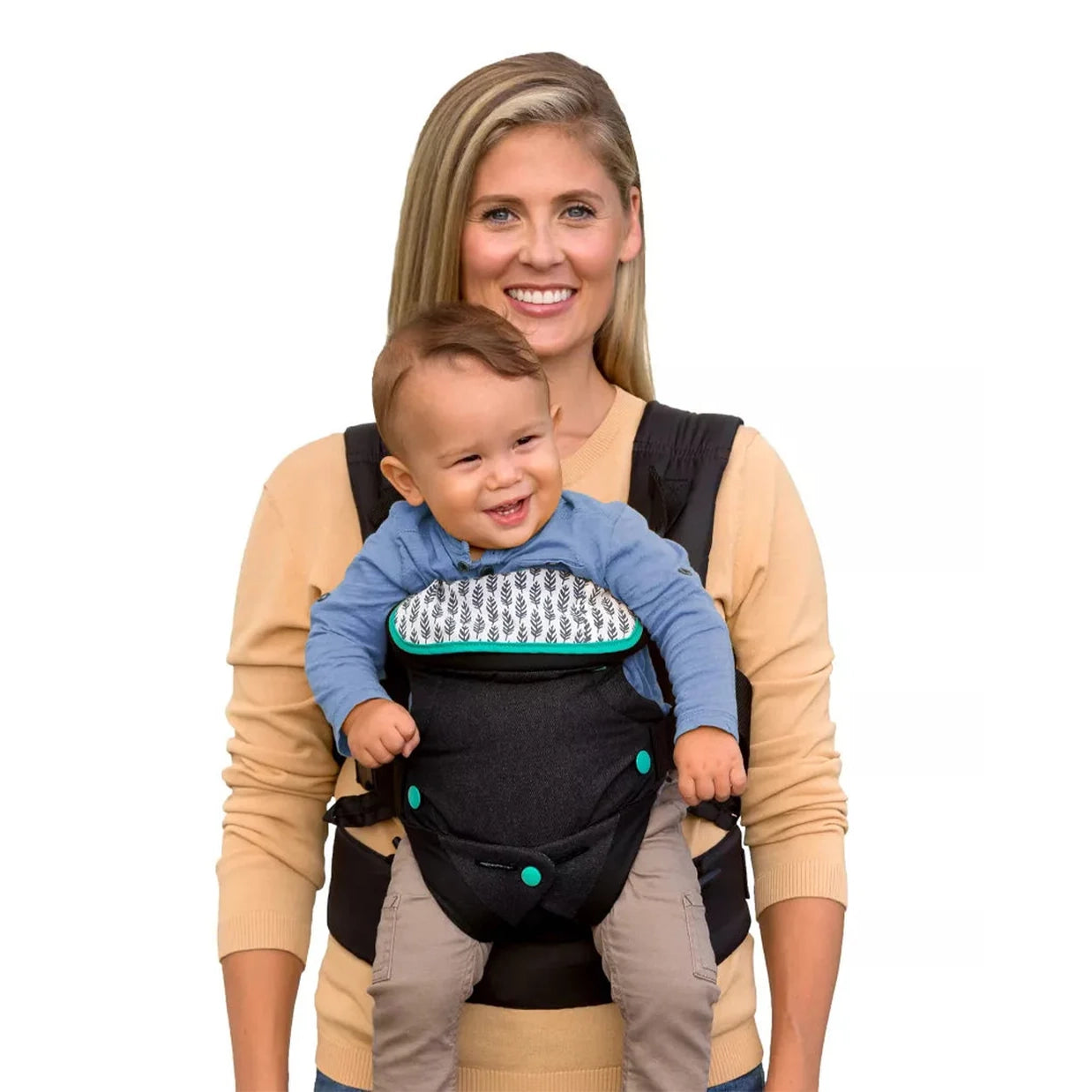 Infantino Flip 4-in-1 Convertible Baby Carrier-With 4 Carrying Positions-Head Support For Extra Comfort-Adjustable Waist Belt-For 0 to 3Y ( 3.5 to 14 Kg)-Grey