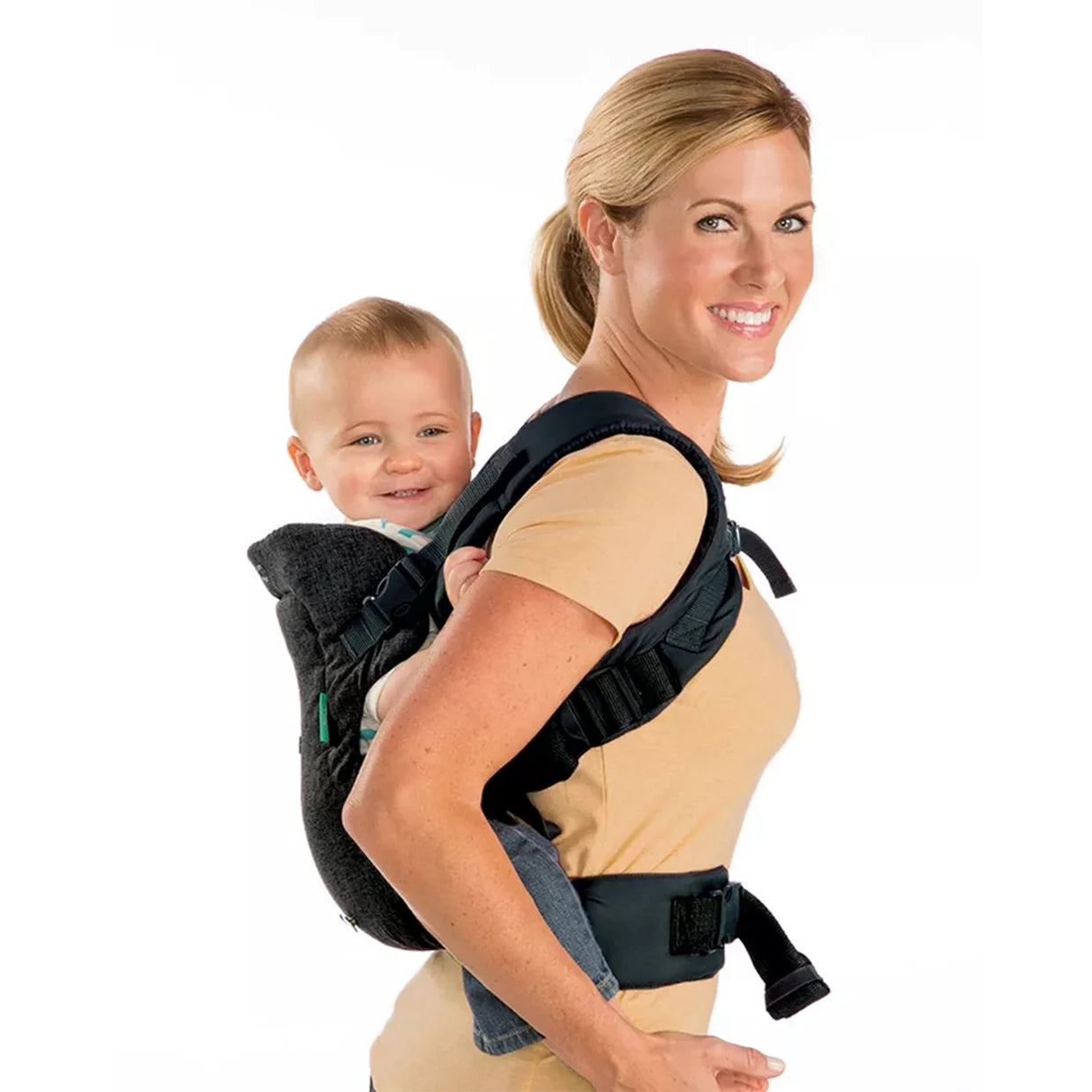 Infantino Flip 4-in-1 Convertible Baby Carrier-With 4 Carrying Positions-Head Support For Extra Comfort-Adjustable Waist Belt-For 0 to 3Y ( 3.5 to 14 Kg)-Grey