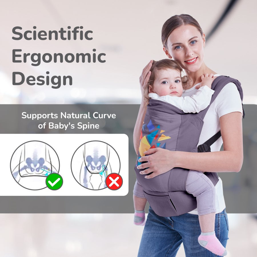 R for Rabbit Hug Me Elite Baby Carrier Front & Back Carrier Position, Soft Linen Fabric, Wide Strap With Cap & Mobile Pocket