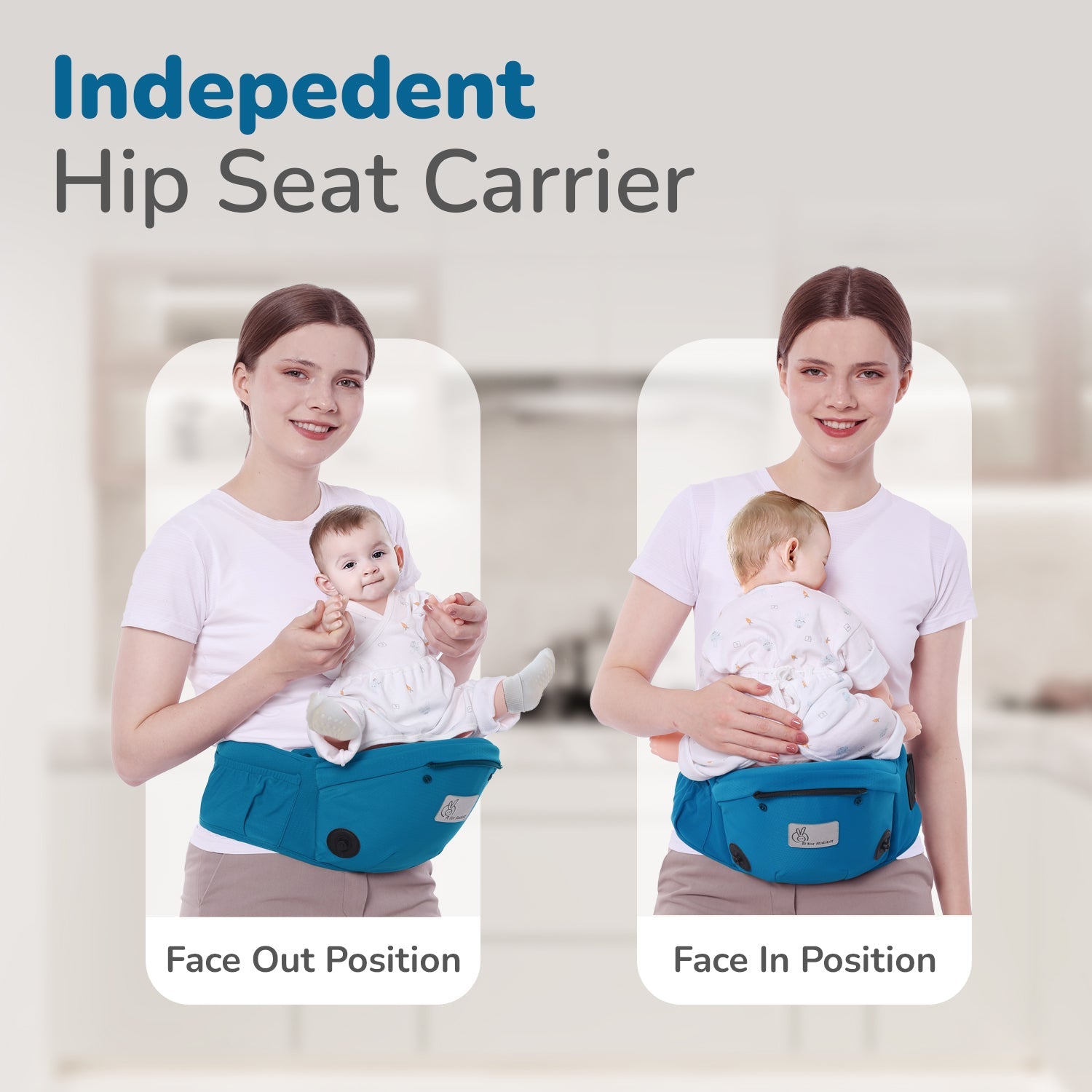 R for Rabbit Upsy Daisy Cozy Ergonomic 5-in-1 Hip Sit Baby Carrier for All-Day Comfort