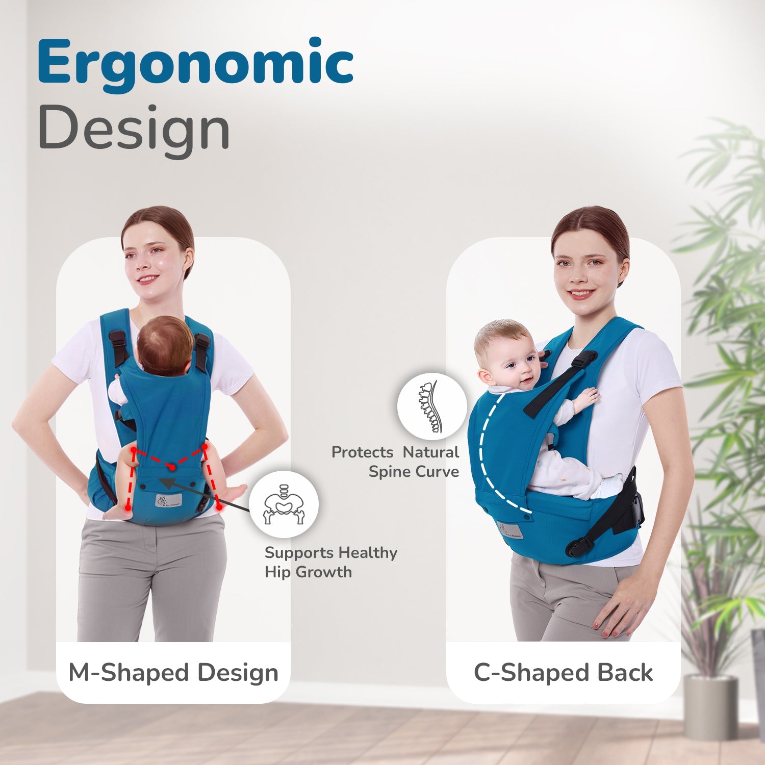 R for Rabbit Upsy Daisy Cozy Ergonomic 5-in-1 Hip Sit Baby Carrier for All-Day Comfort