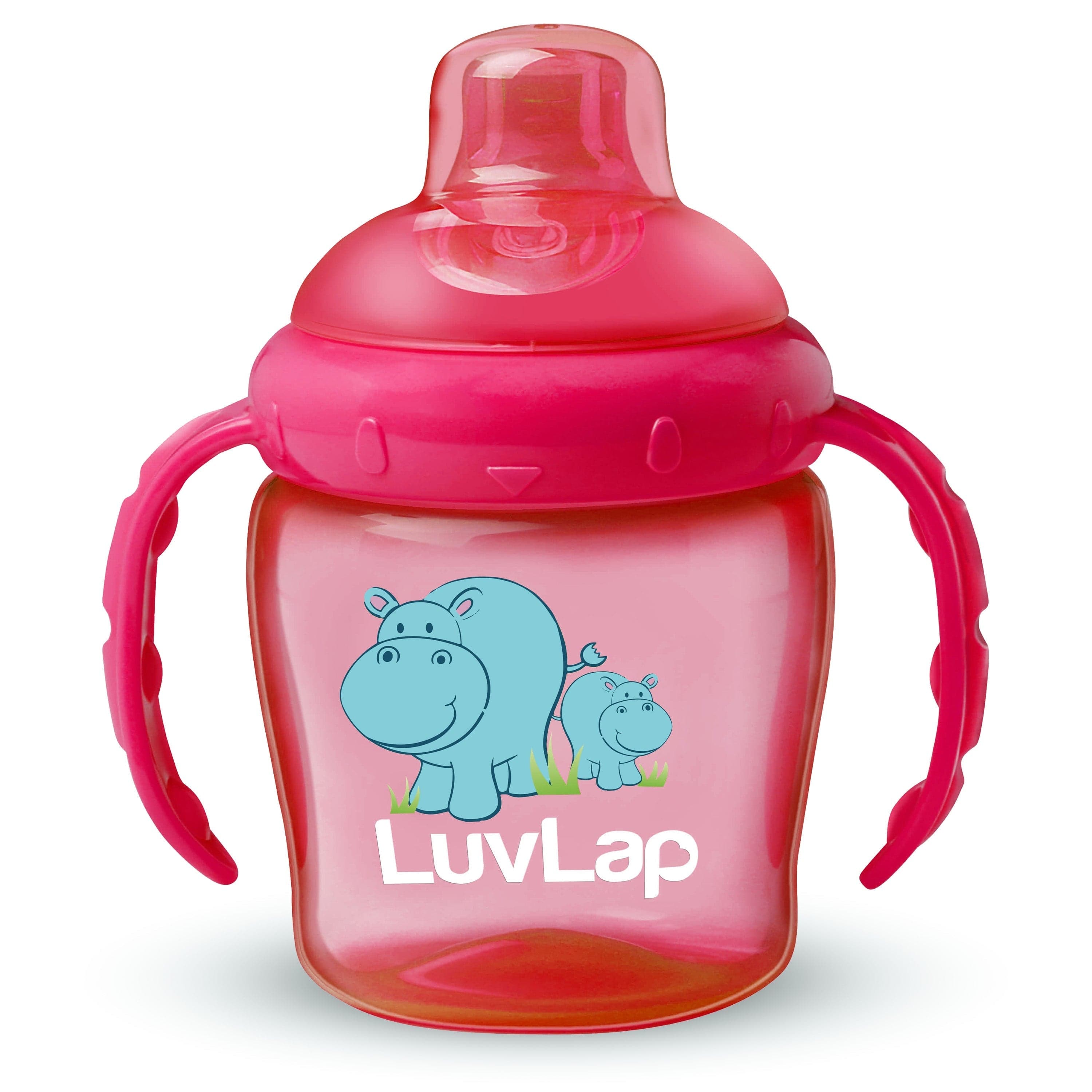 LuvLap Hippo Spout Sipper for Infant/Toddler, 225ml (Pink)
