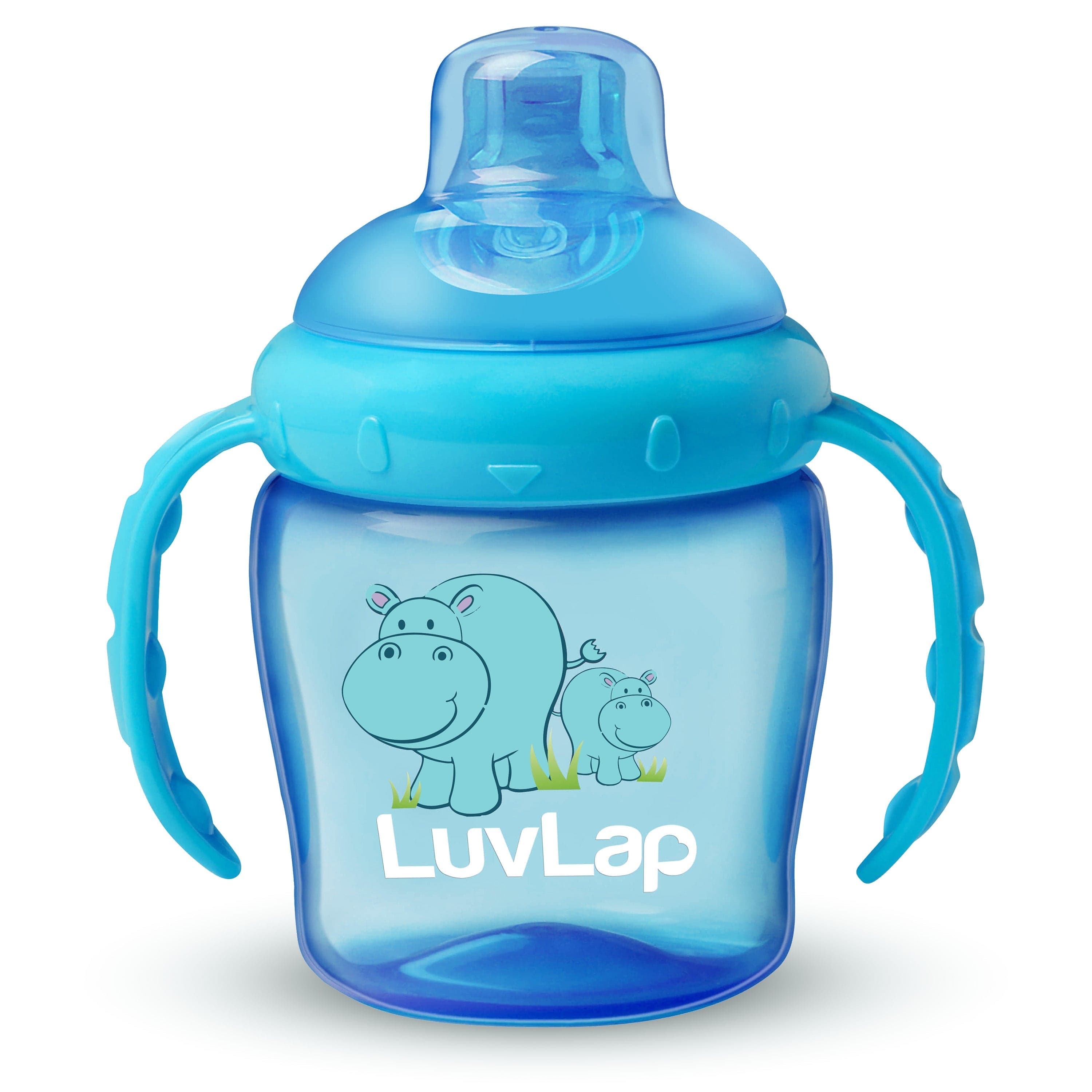 LuvLap Hippo Spout Sipper for Infant/Toddler, 225ml (Blue)