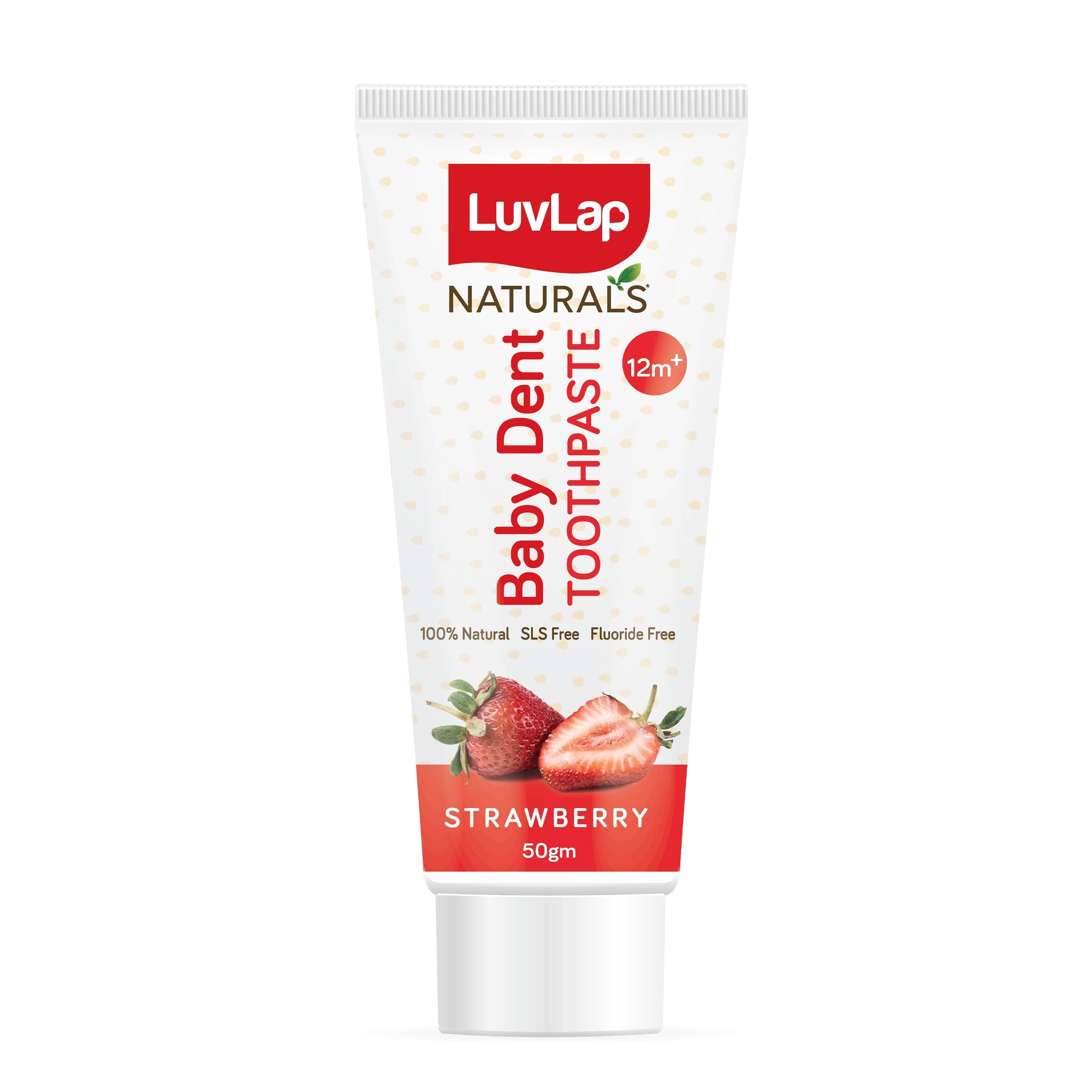LuvLap Naturals Baby Dent 100% Natural Toothpaste for Kids, Strawberry Flavour, 50g