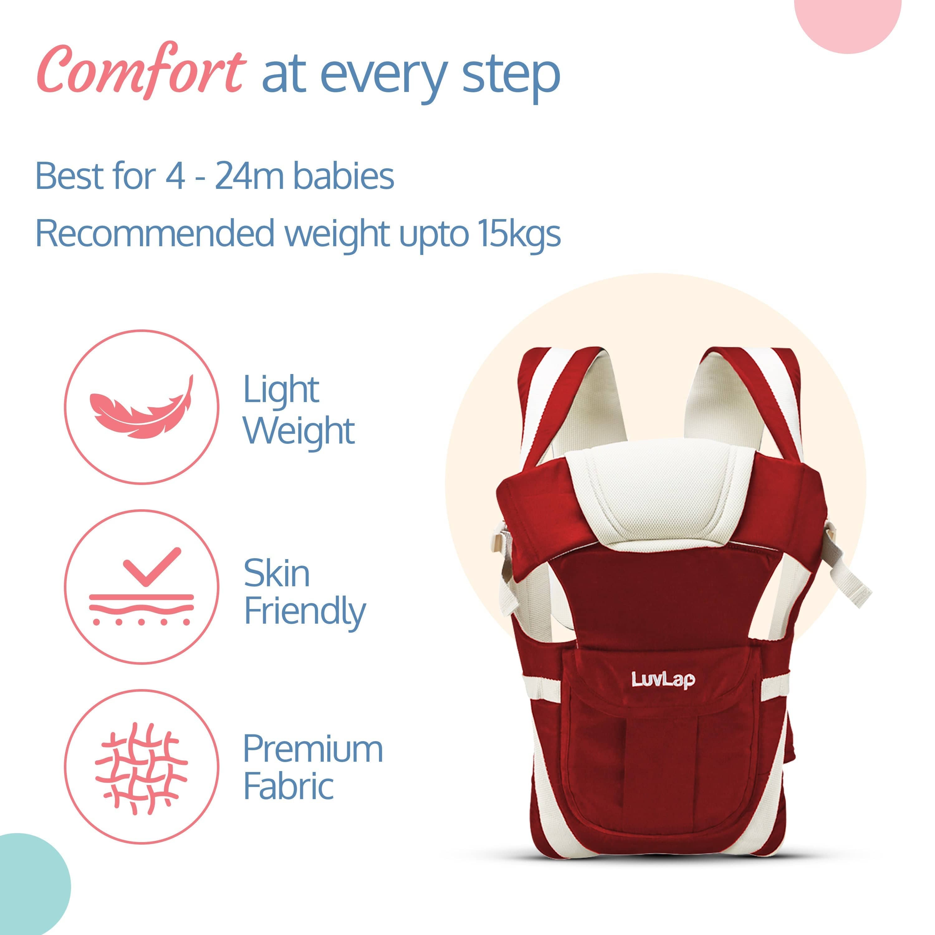 LuvLap Elegant Baby Carrier, Red