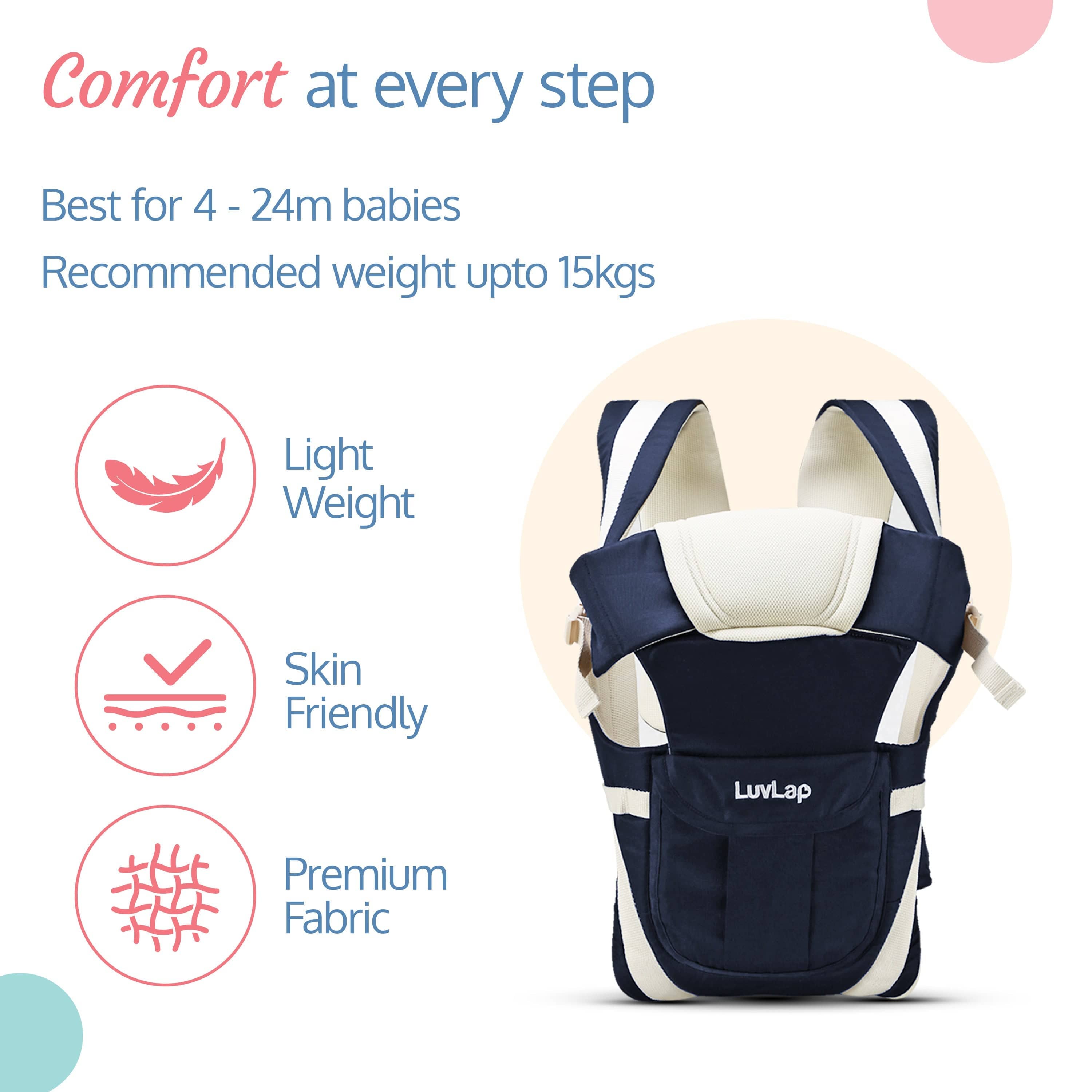 LuvLap Elegant Baby Carrier, Dark Blue
