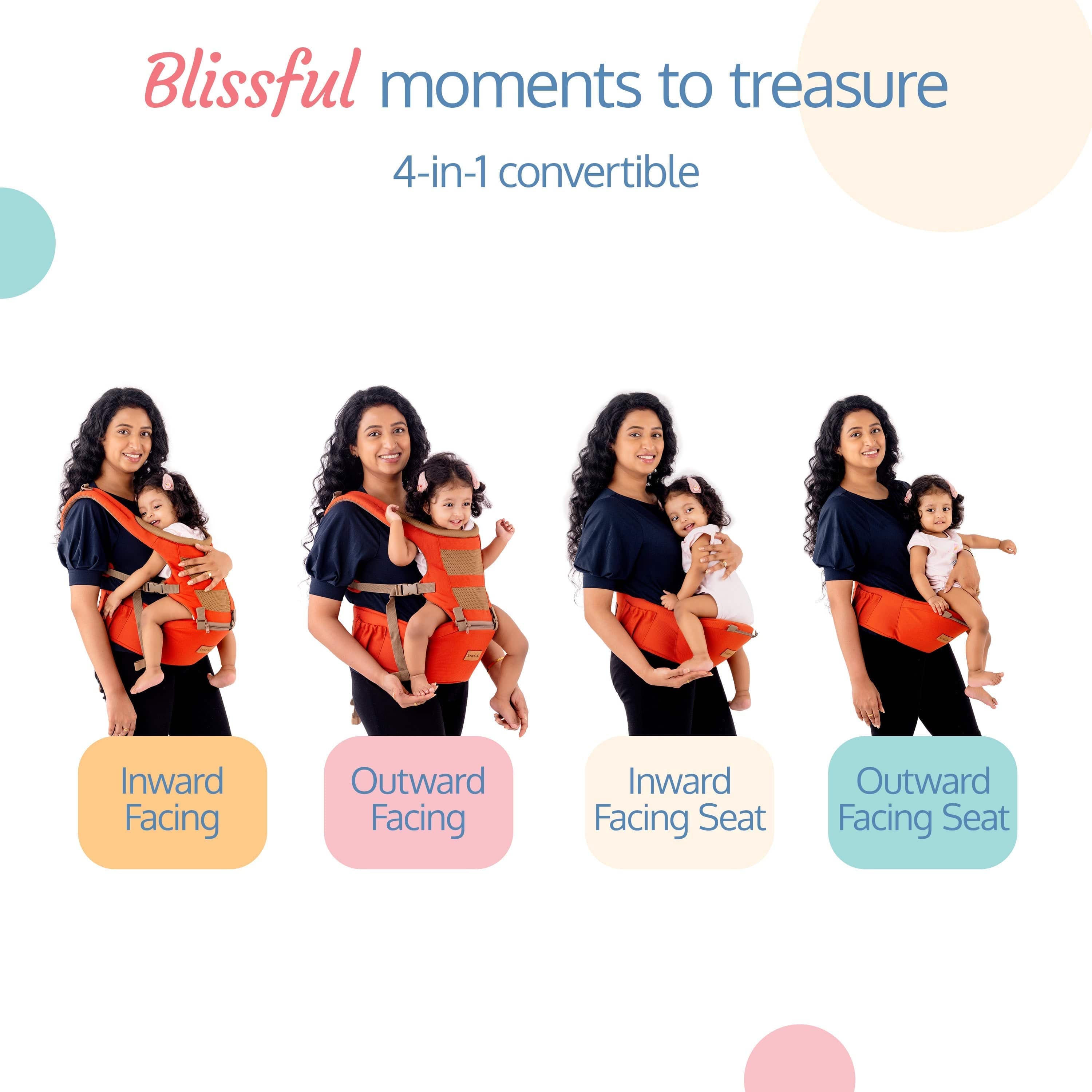 LuvLap Royal Hip Seat Baby Carrier, Orange