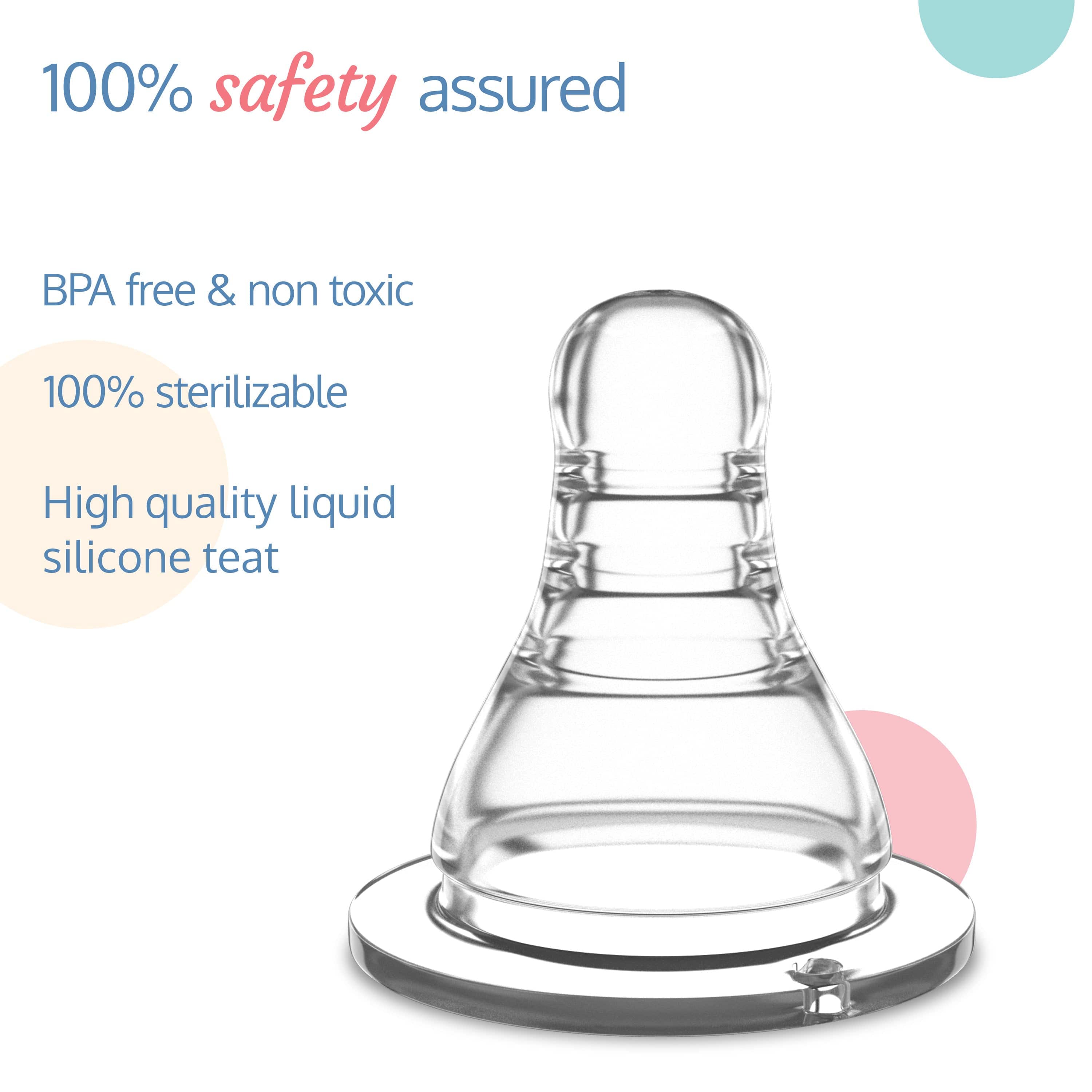 LuvLap Essential Teat/Nipple for Slim Neck Bottle, 2pcs, Variable Flow