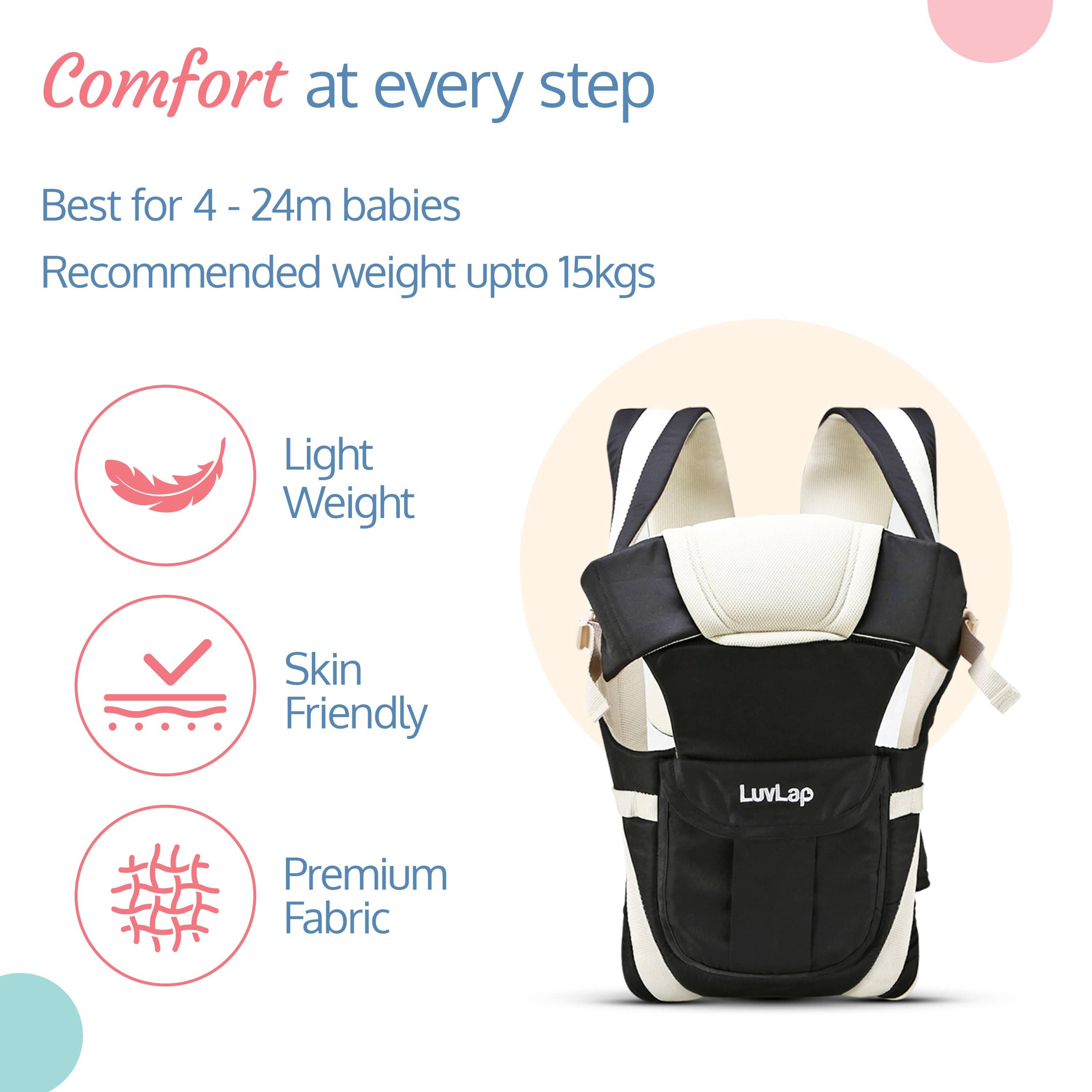 LuvLap Elegant Baby Carrier, Black