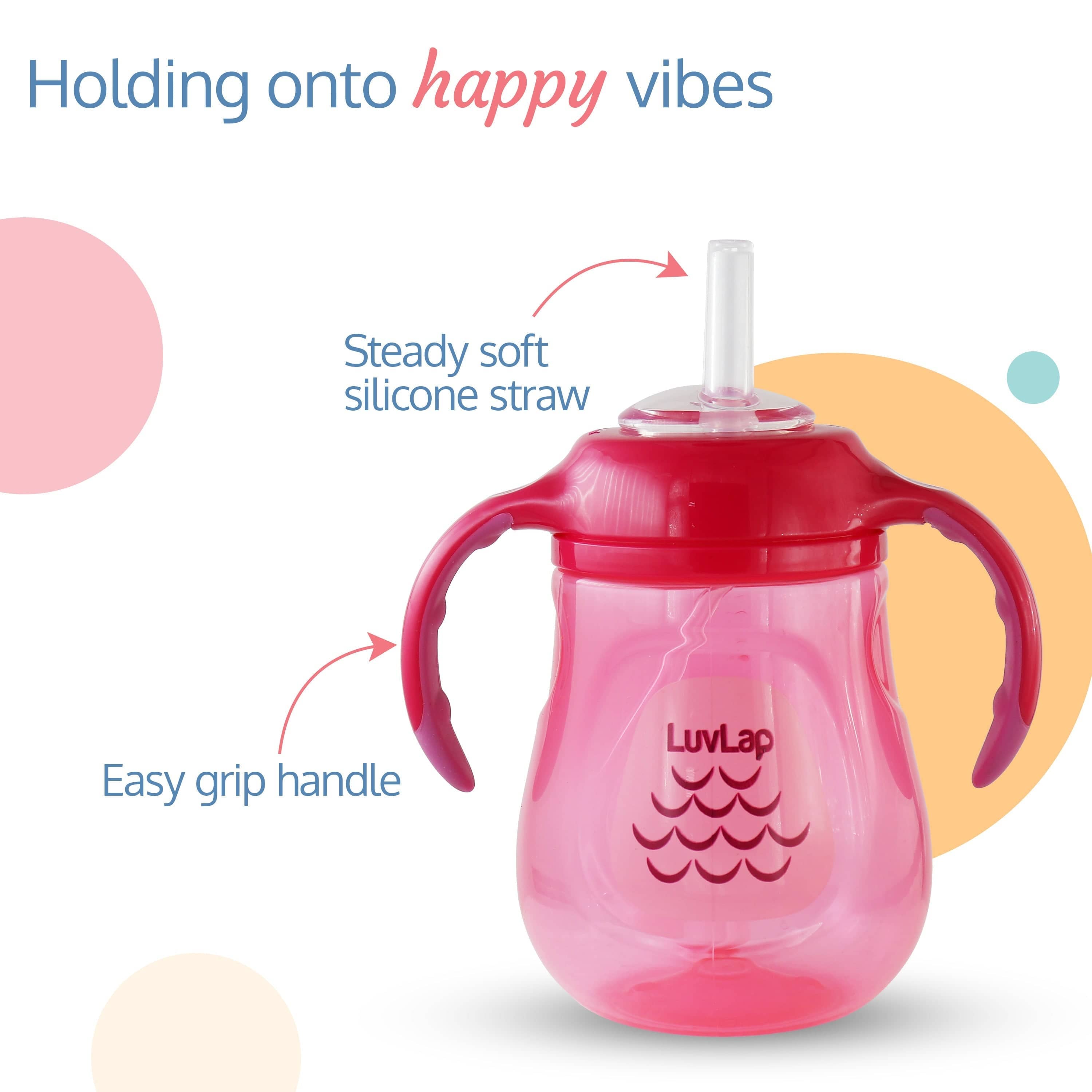 LuvLap Wise Owl Straw Sipper, 280Ml