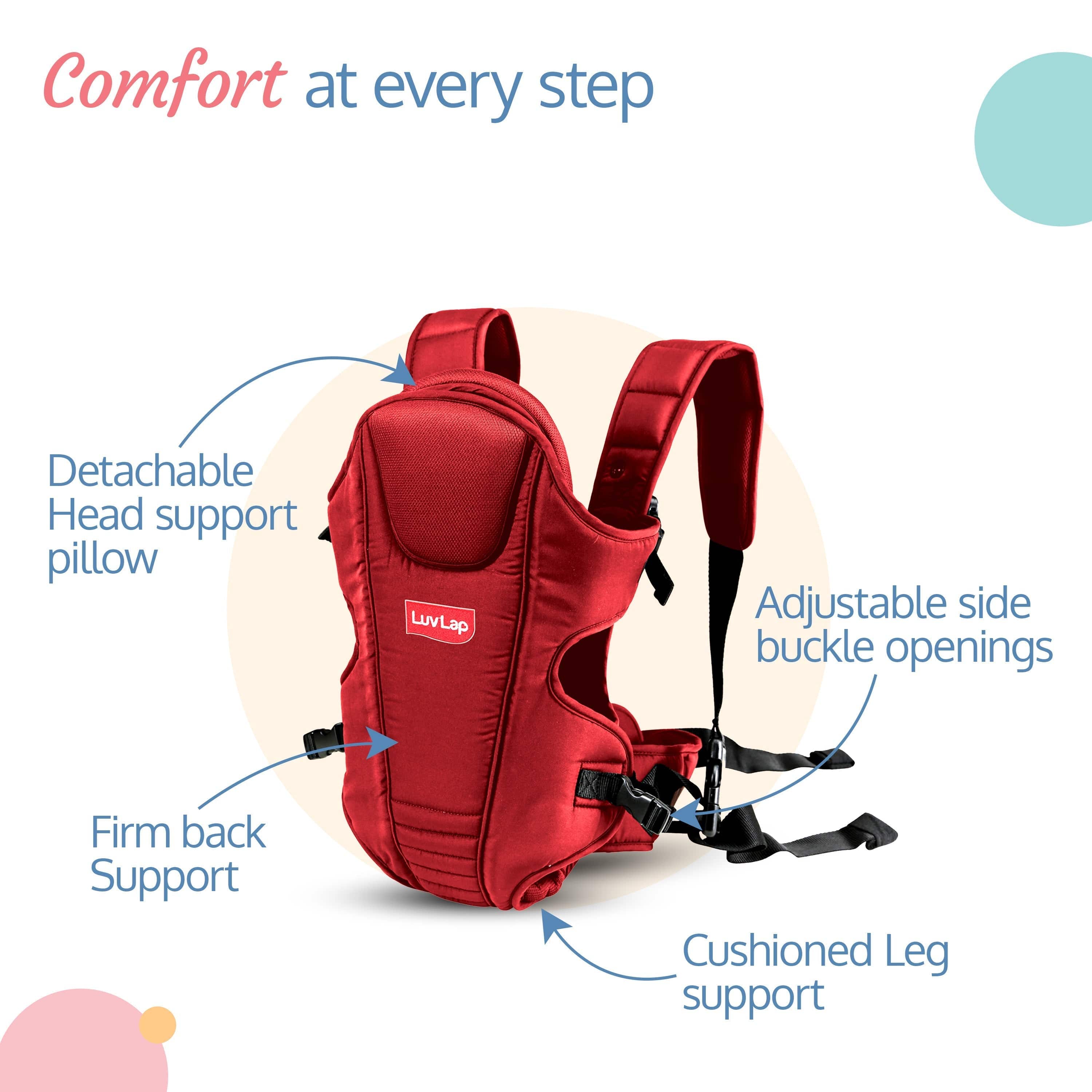 LuvLap Galaxy Baby Carrier, Red