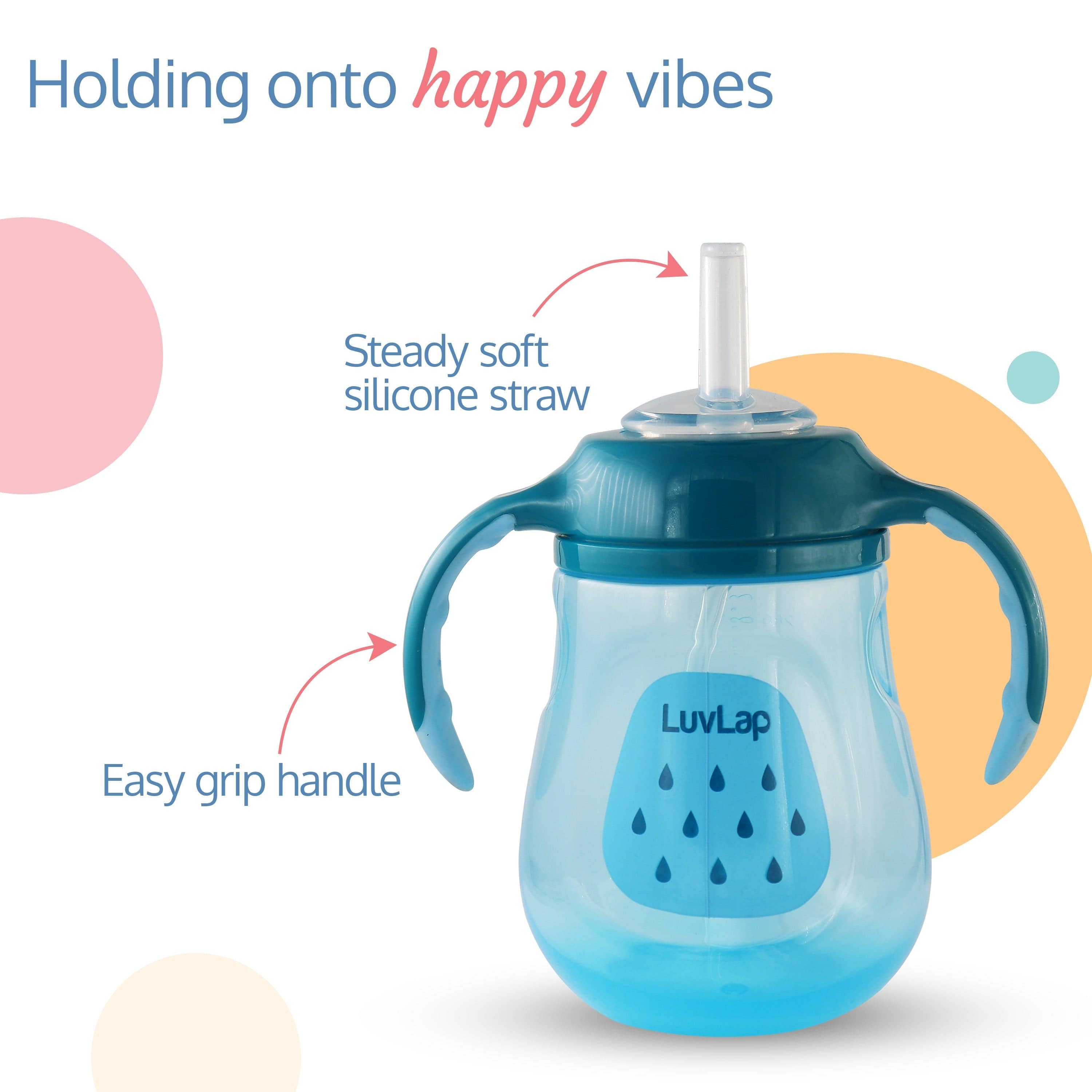 LuvLap Little Dolphin Straw Sipper, 280Ml